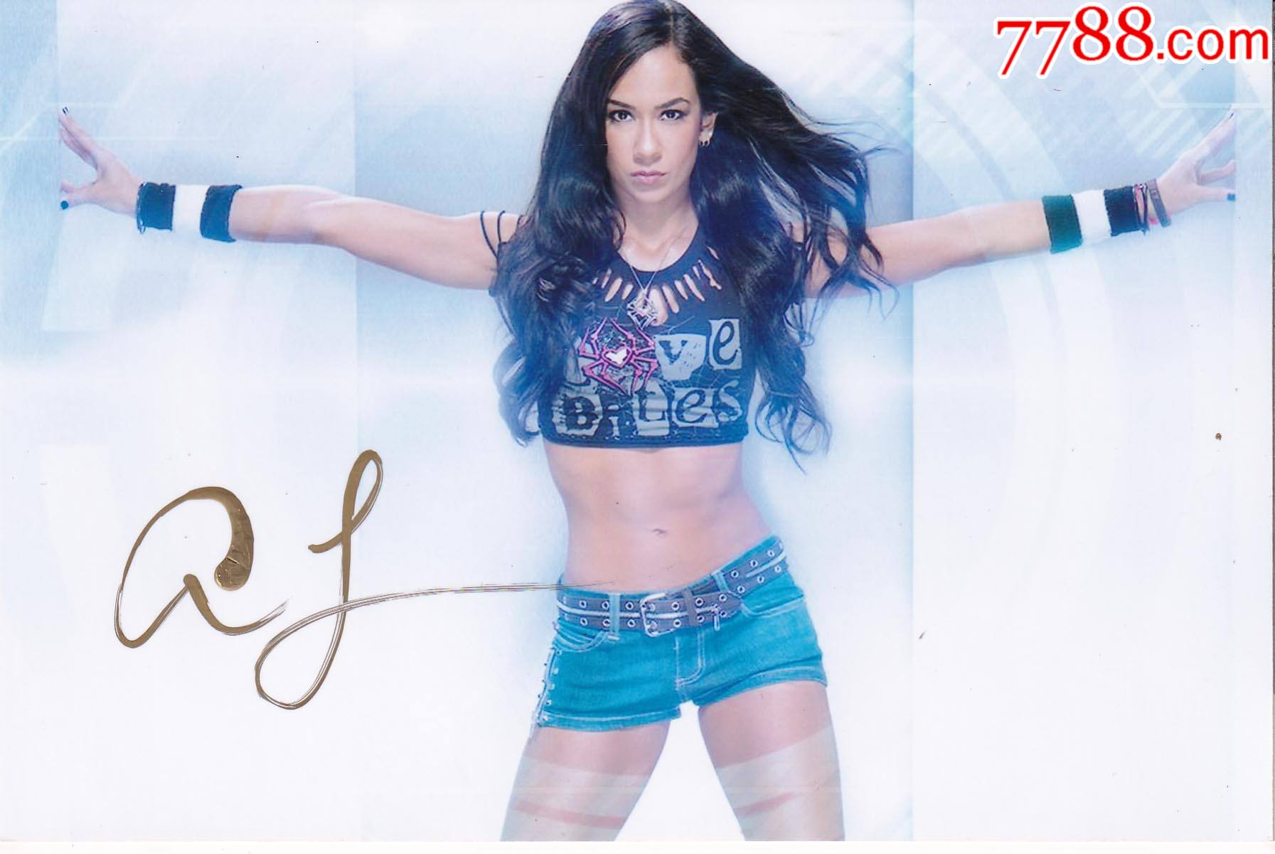 官方正品b正版wwe摔角ajlee亲笔签名送礼佳品生日礼物珍藏