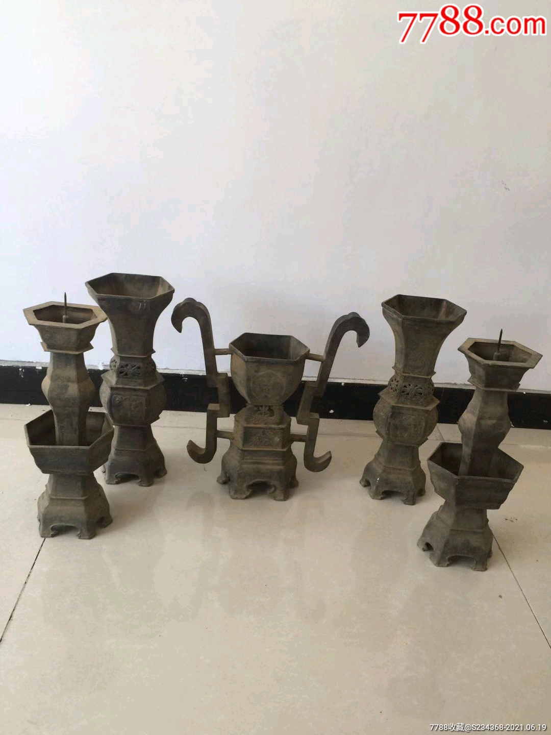 老锡器五供一套