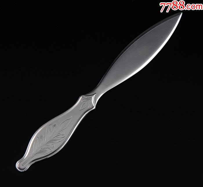 约75克美国19世纪末近全新925纯银錾花开信刀文房用品