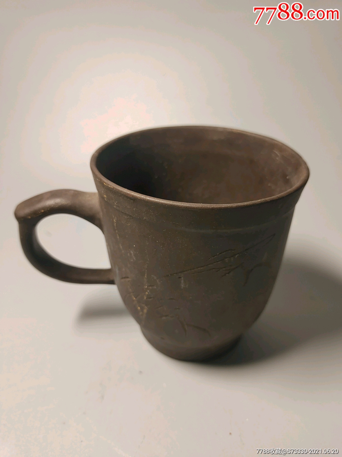 80年代手刻紫砂杯一只