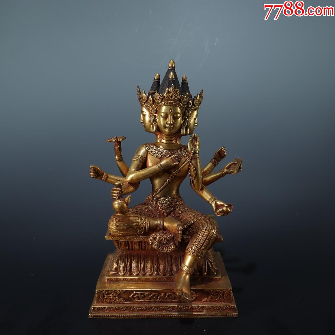回流【铜制鎏金八臂菩萨造像】