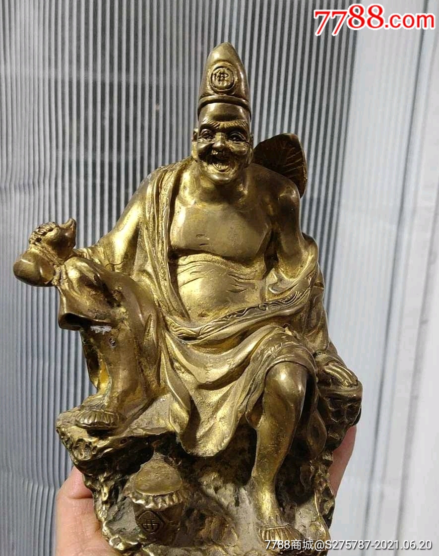 精美铜像黄铜质济公活佛像铜像铜器
