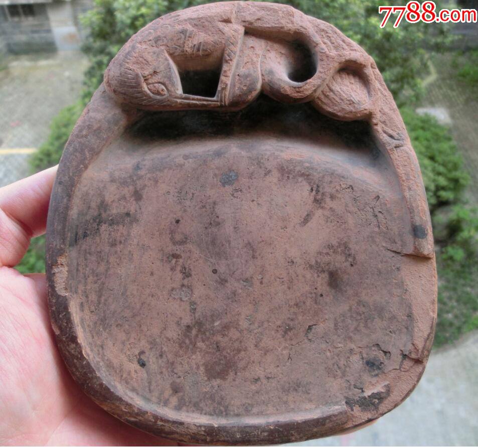 百年历史传承清朝鹊立枝头喜上眉梢老澄泥砚