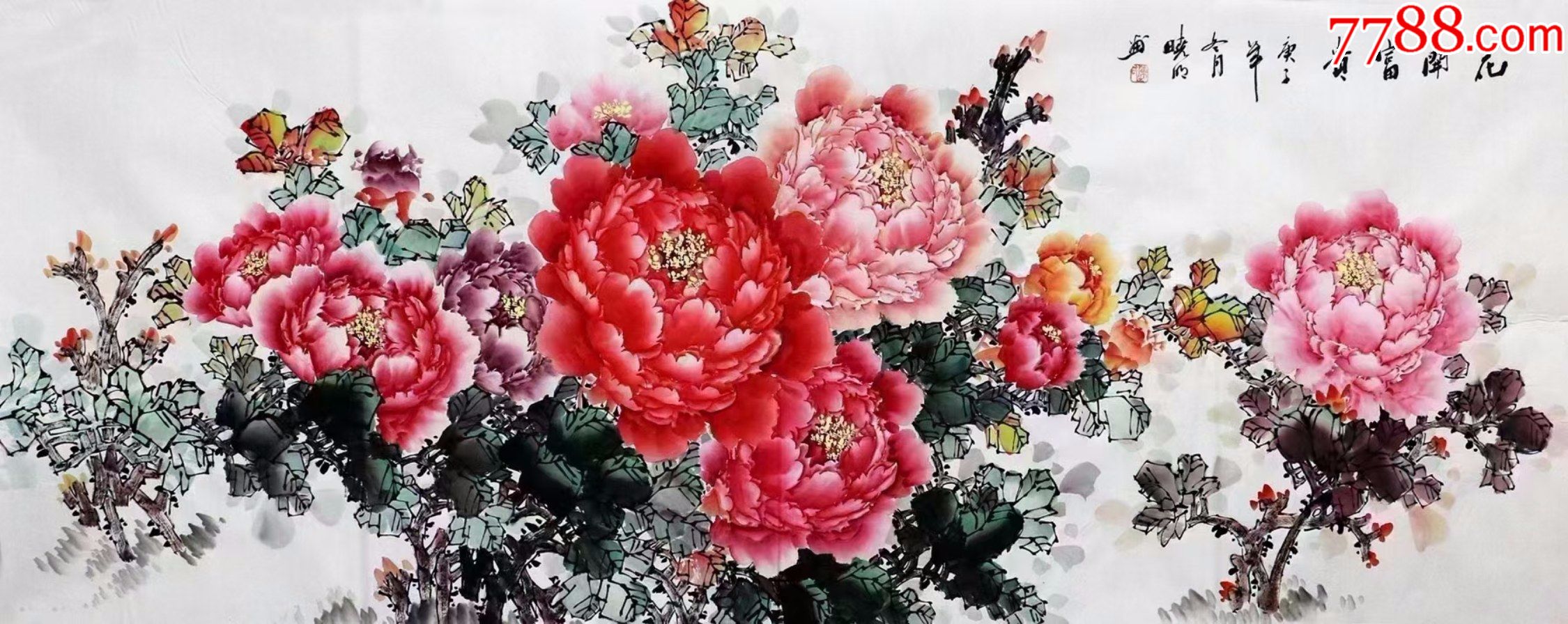 陈晓明·小六尺花鸟牡丹02_花鸟国画原作_第1张_7788字画网