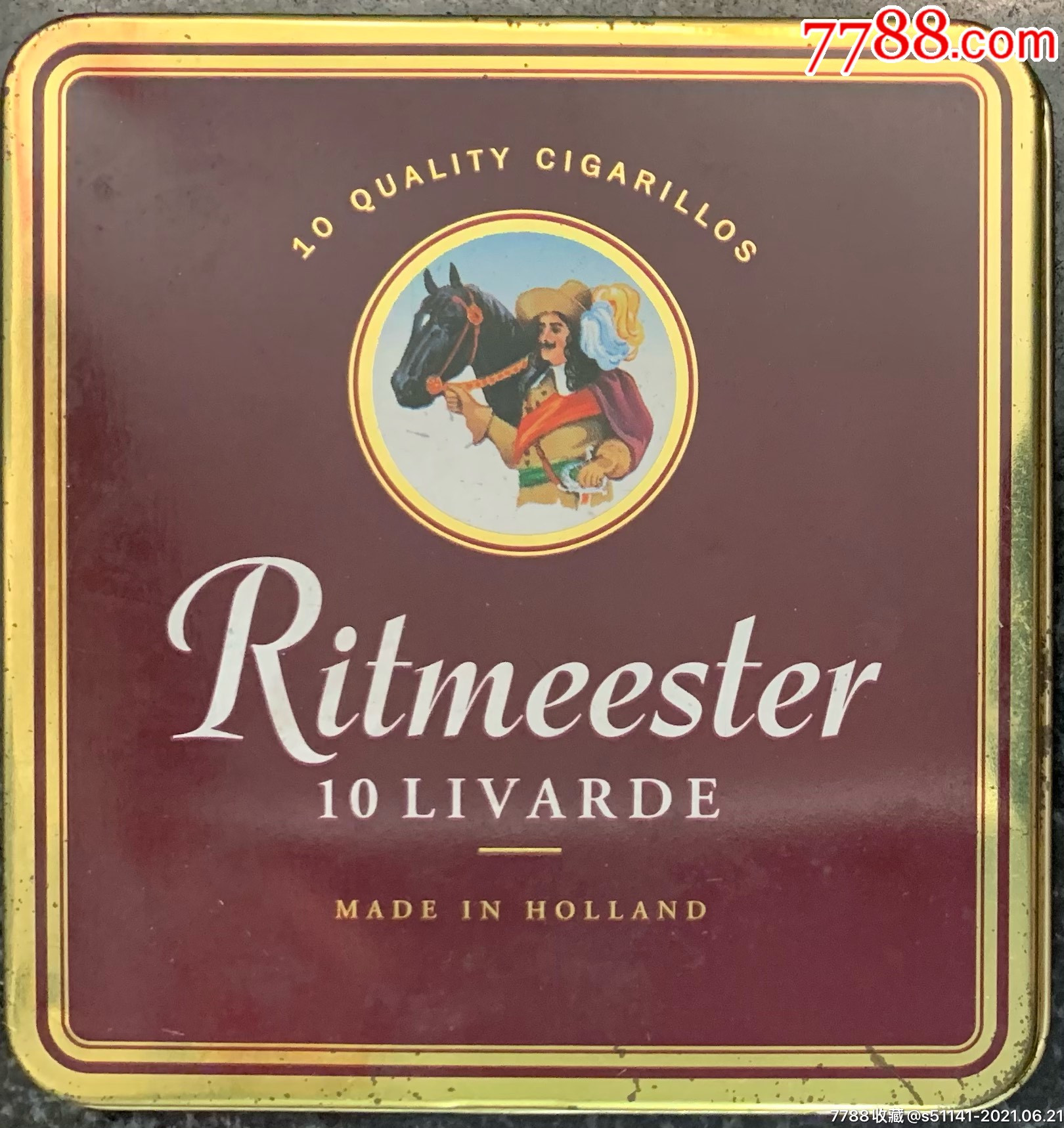 中国专卖【ritmeester烈马*雪茄～三无,10支装,铁盒,3d标】_烟标/烟盒