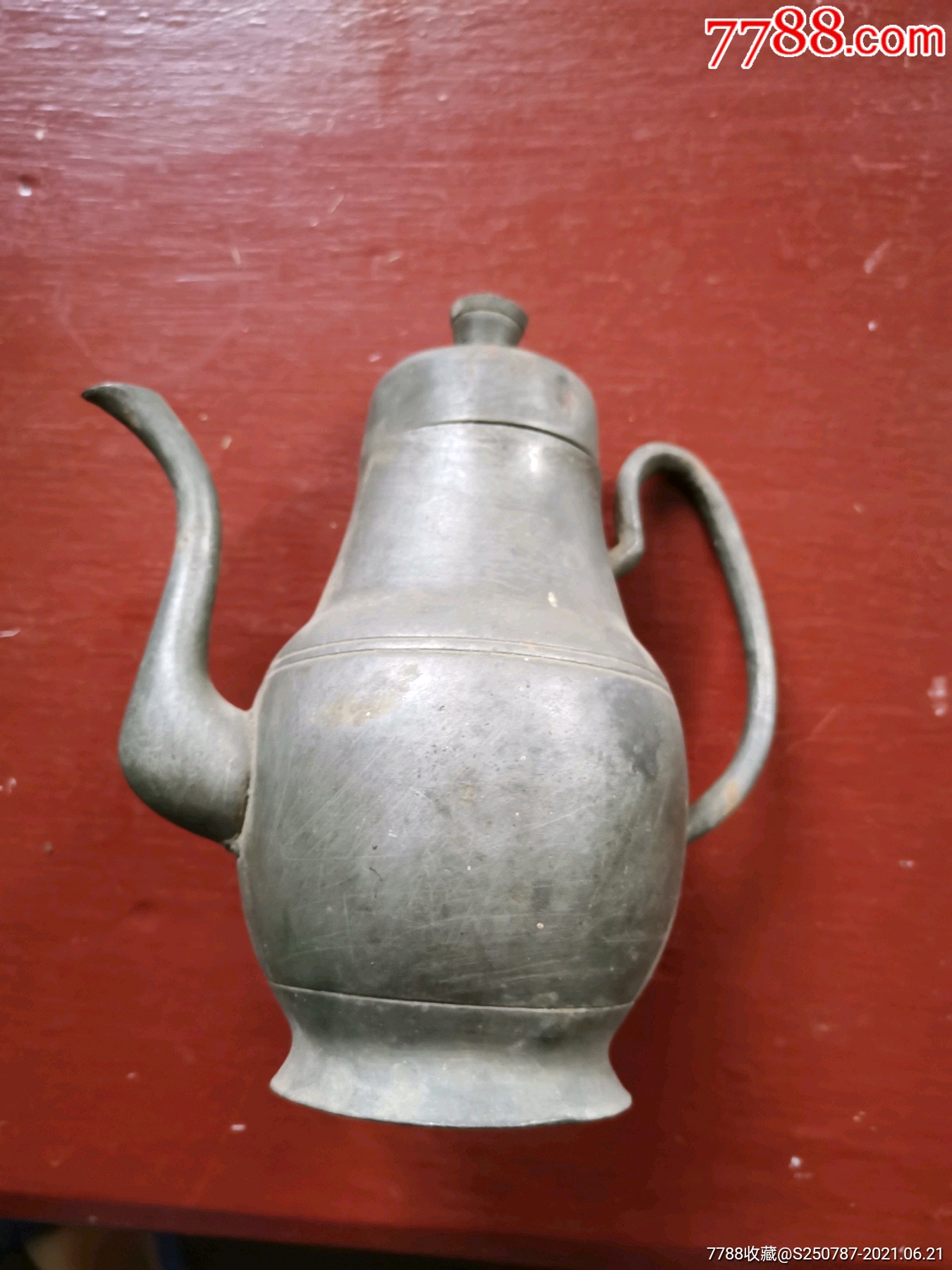 民国时期锡酒壶.高18cm.