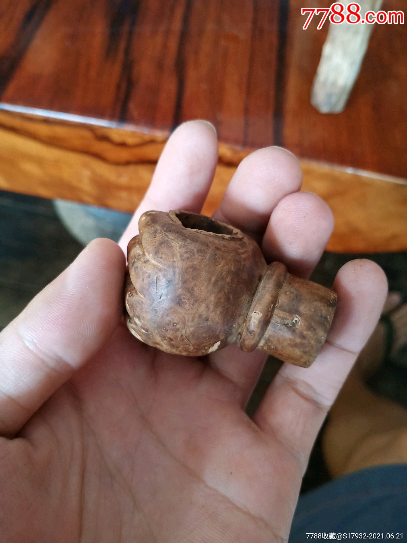 美品清晚民初樱木大烟枪头烟锅头