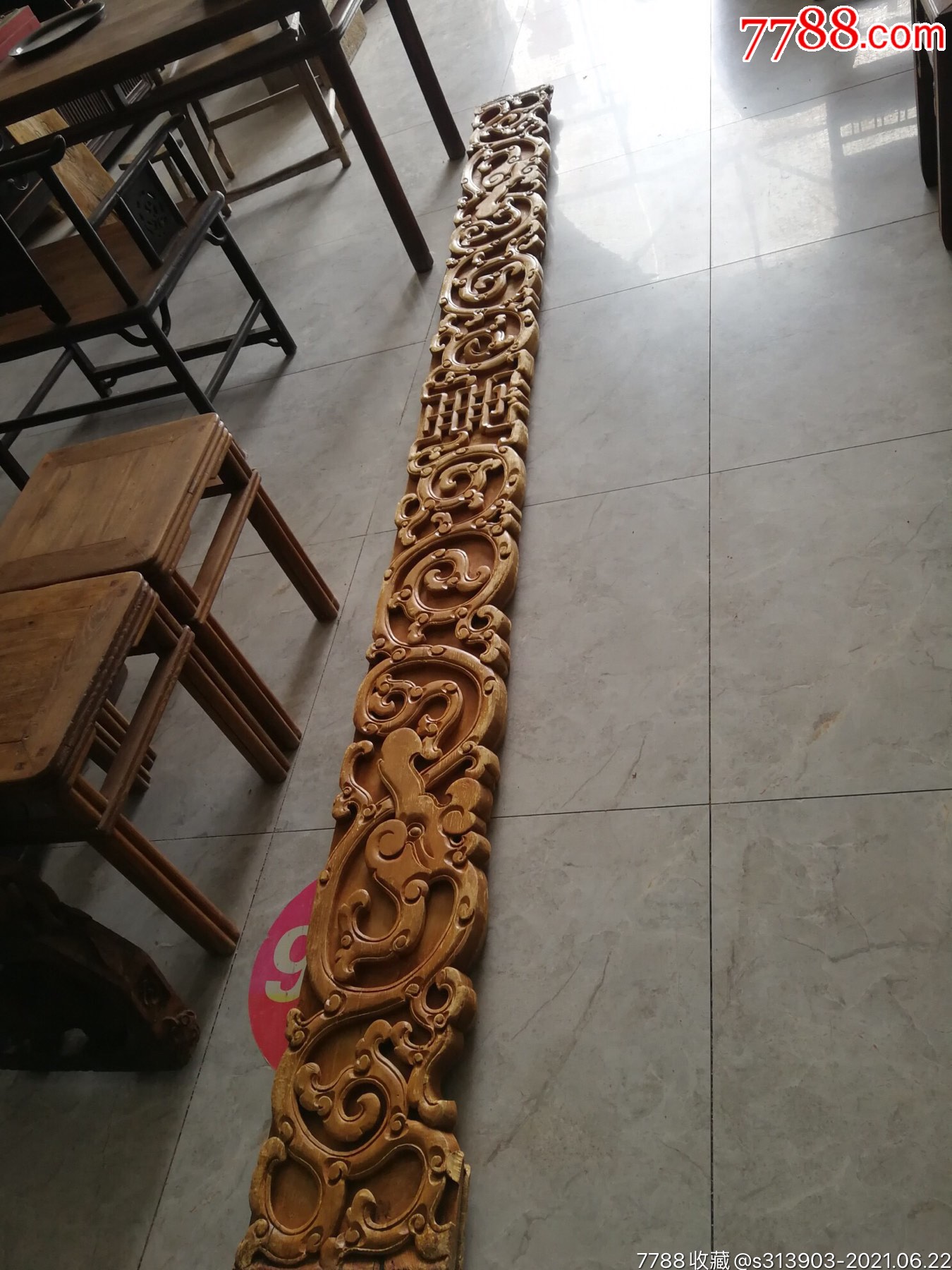 清代,楠木长花梁,全品无修!尺寸长宽厚370 30 6