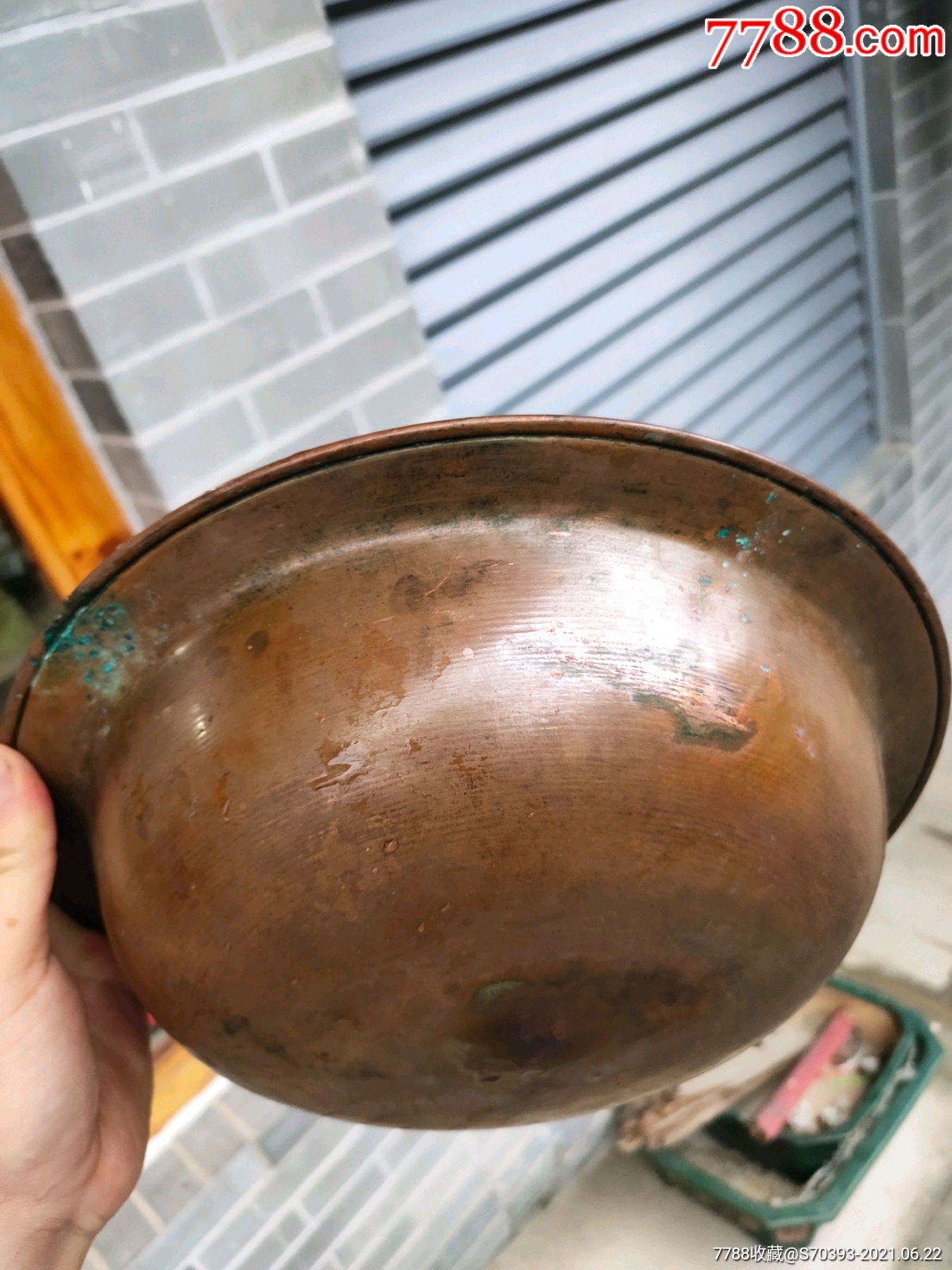 民国红铜金盆洗手盆脸盆,全品_铜杂件_配件图片_收藏价格_7788钟表