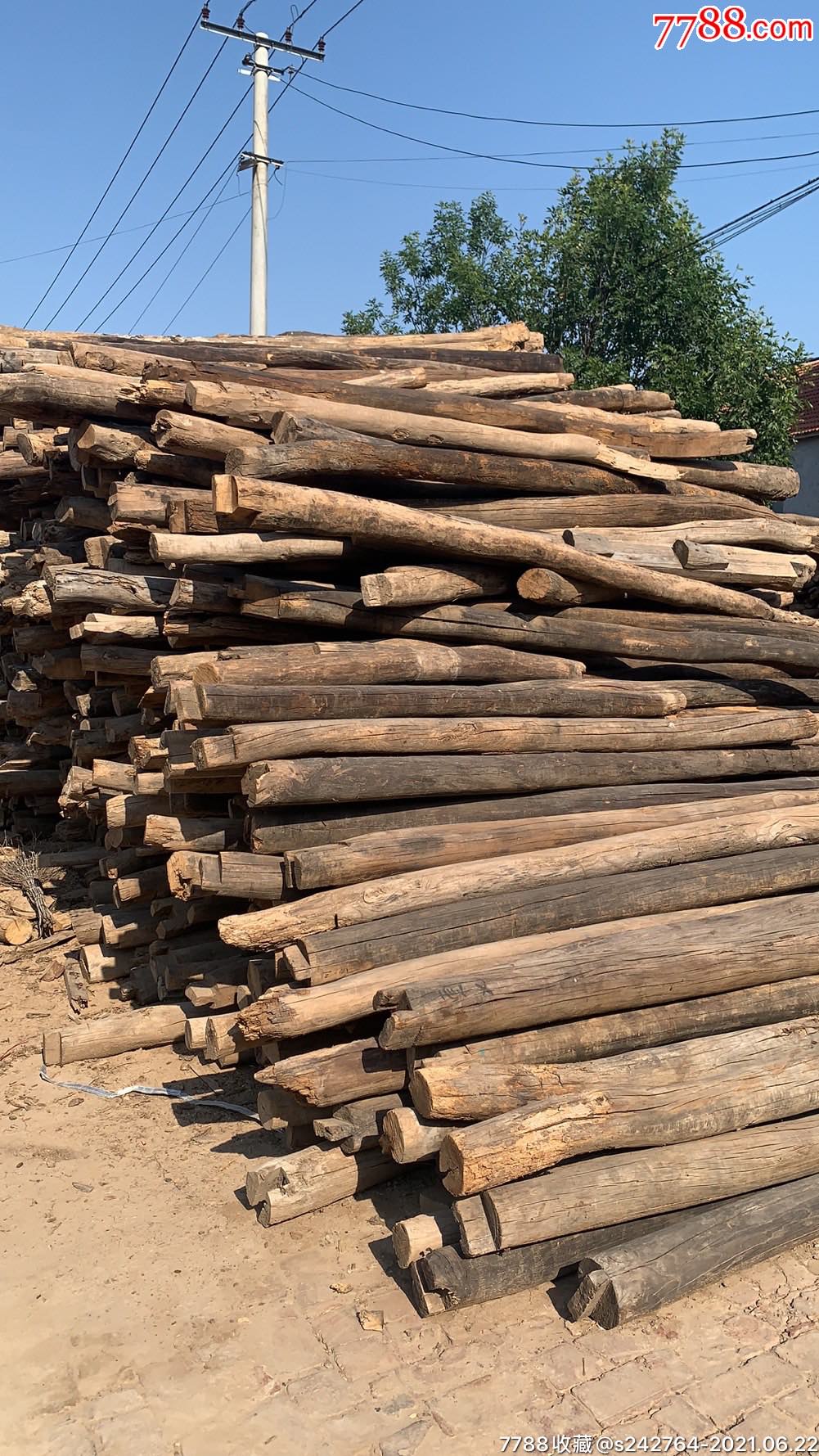 老房子榆木檩条.库存100吨.