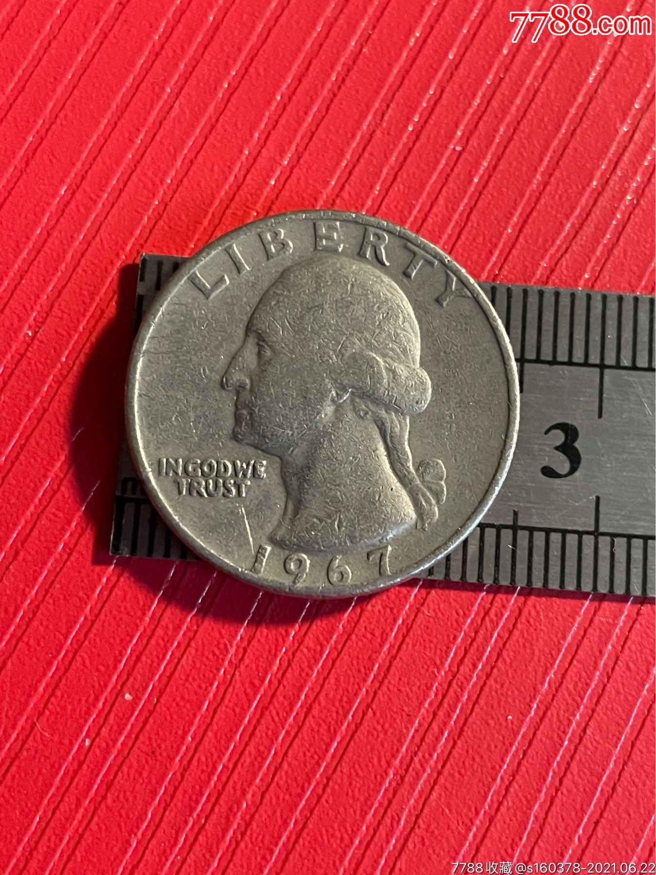 美国硬币1967年二十五美分外囯硬币