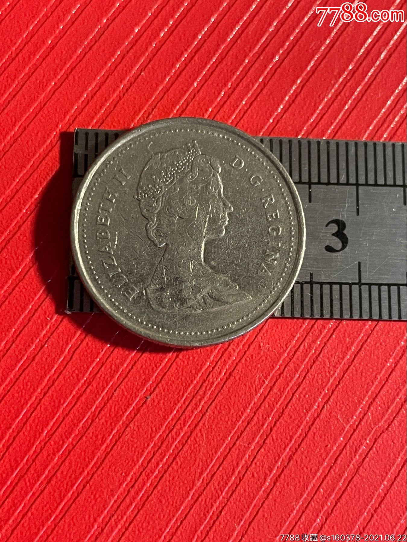 外国硬币加拿大硬币198加拿大25分硬币伊丽莎白女王