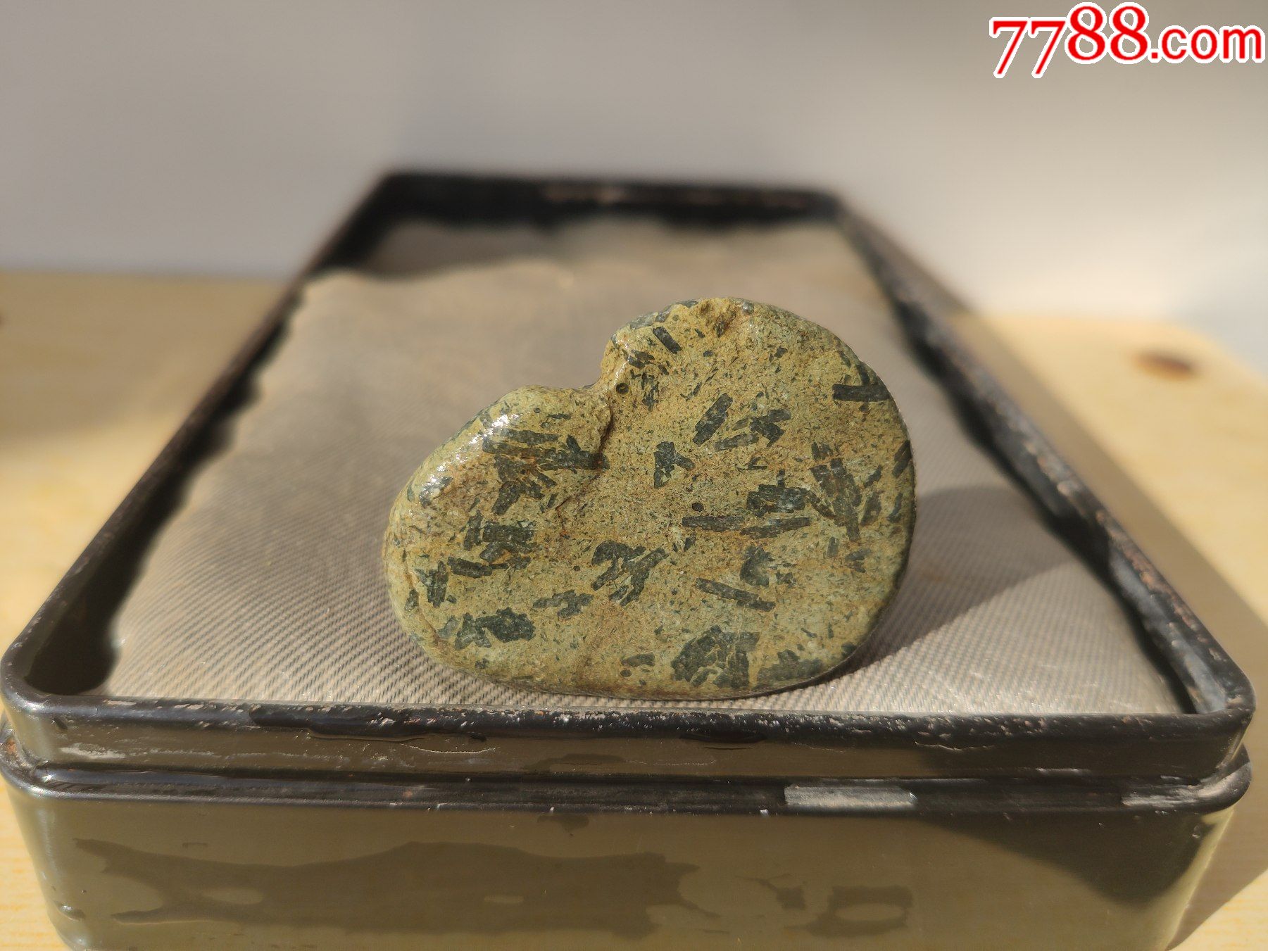 新进洛阳雪花石原石2342手把件花色纯净