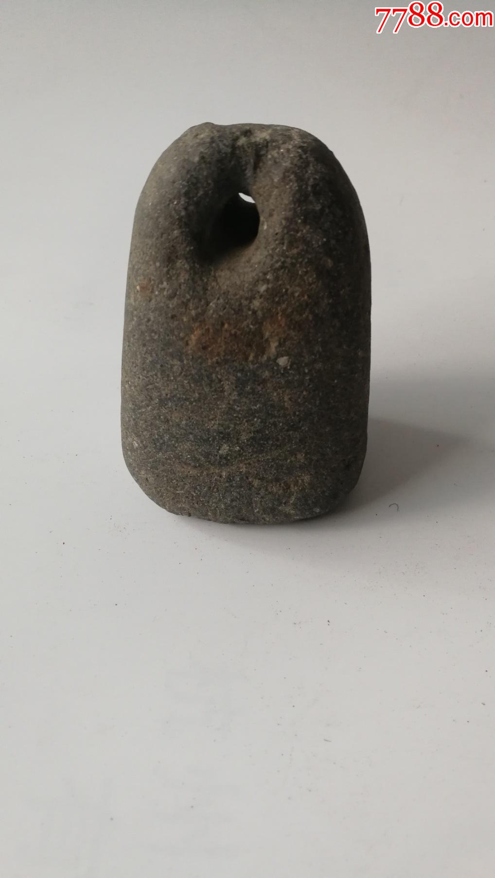 清代手工雕石头秤砣权真品老货