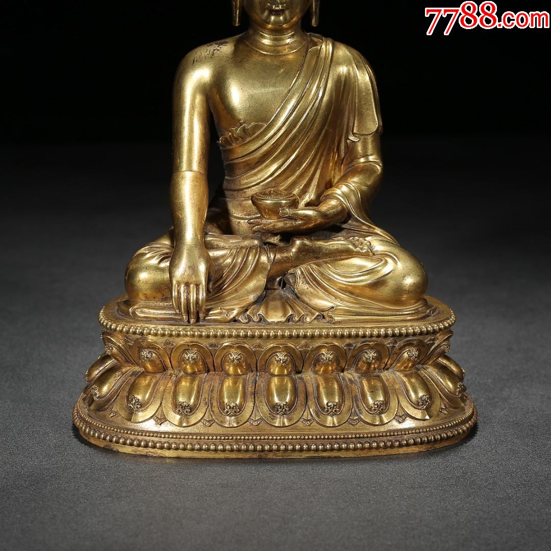 【铜鎏金释迦牟尼佛摆件】_铜像/铜佛像_第3张_7788铜器收藏