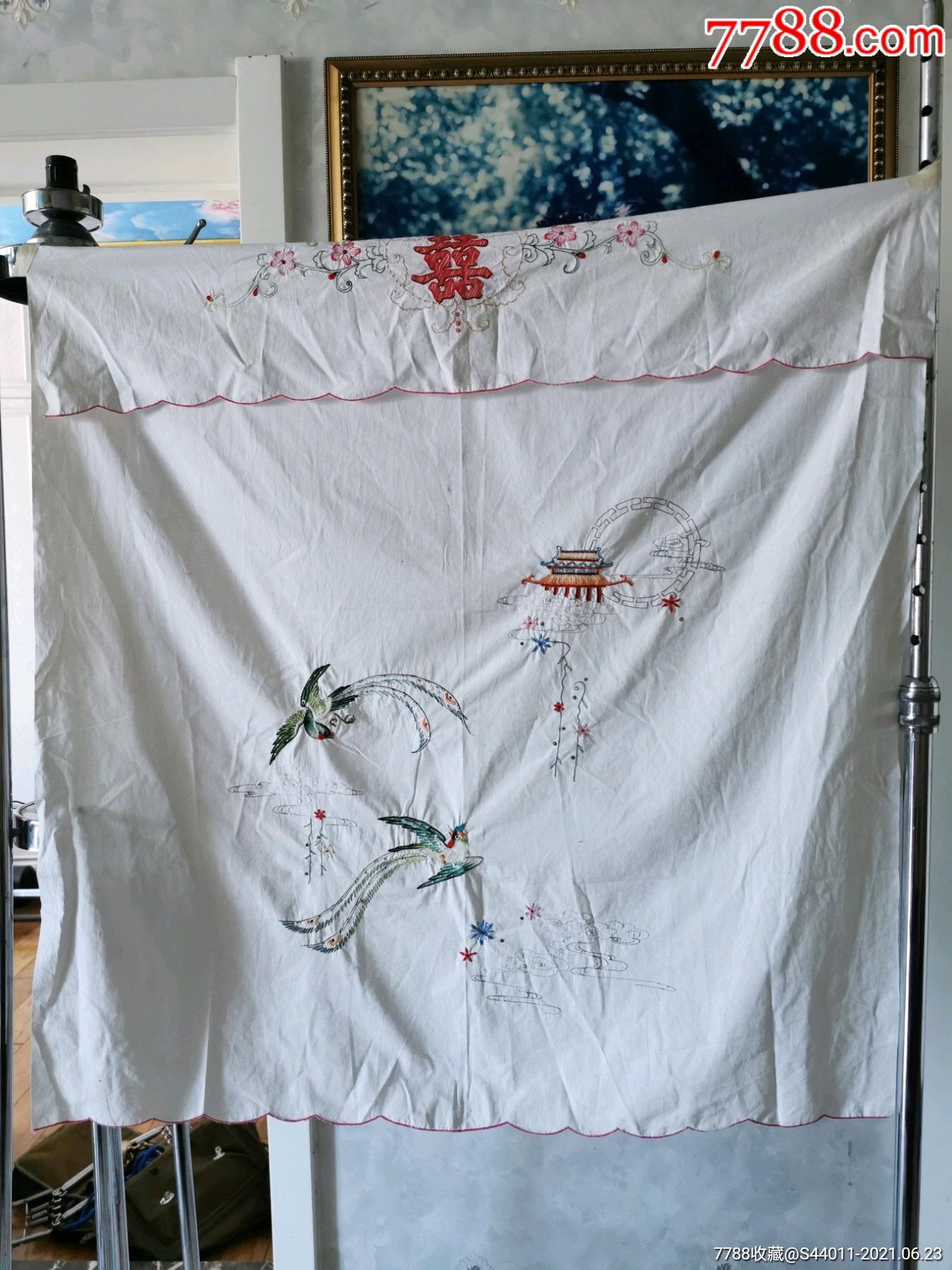 7080年代囍字门帘老物件