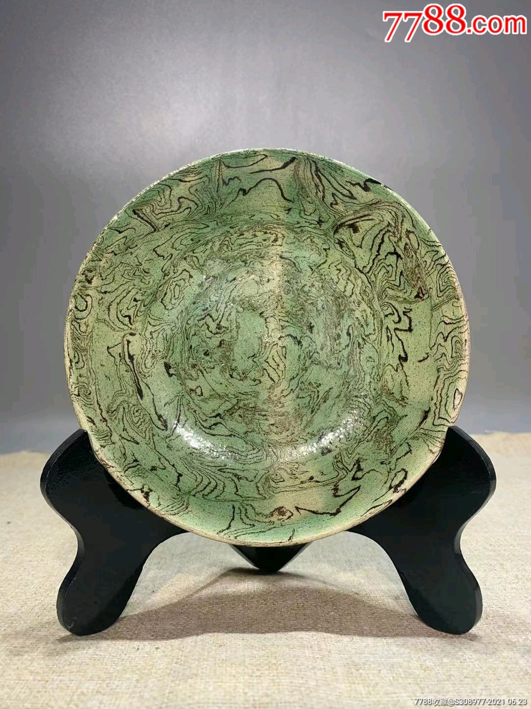 宋代绞胎三彩盘-价格:950元-se81001992-花釉/窑变瓷-零售-7788收藏