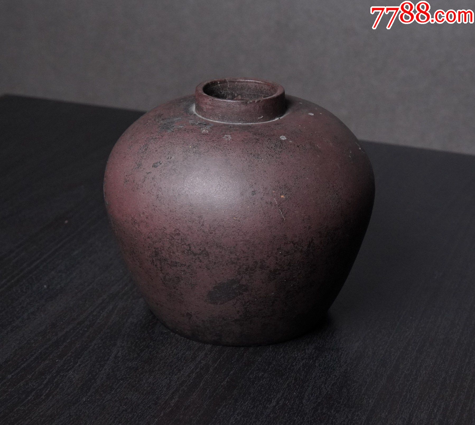 清代紫砂罐茶叶罐老紫砂文房茶室案头摆件古玩古董紫砂茶具_价格5000
