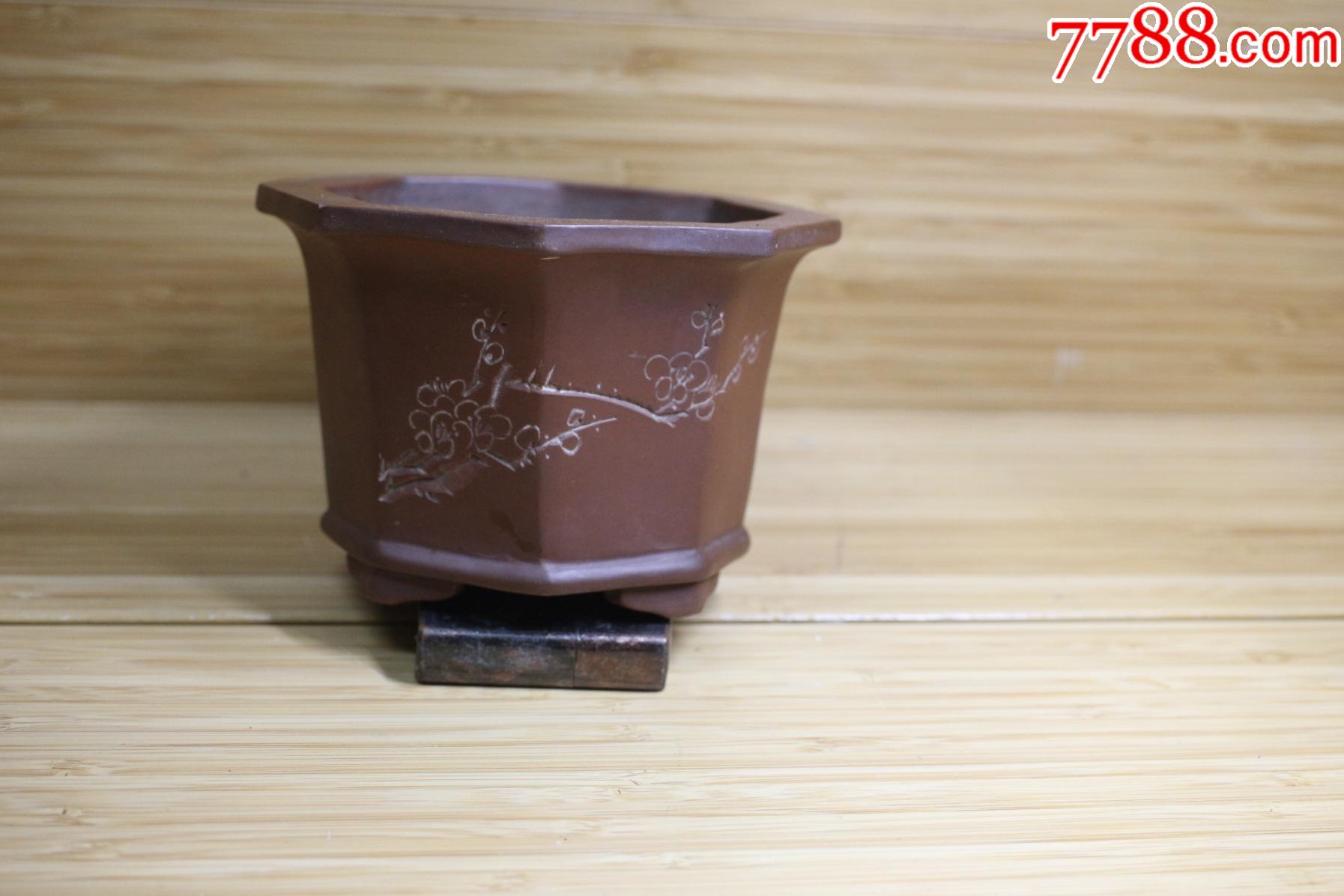 早期宜兴八角形四足紫砂盆兰花盆皮壳老辣崖柏多肉盆花卉盆景