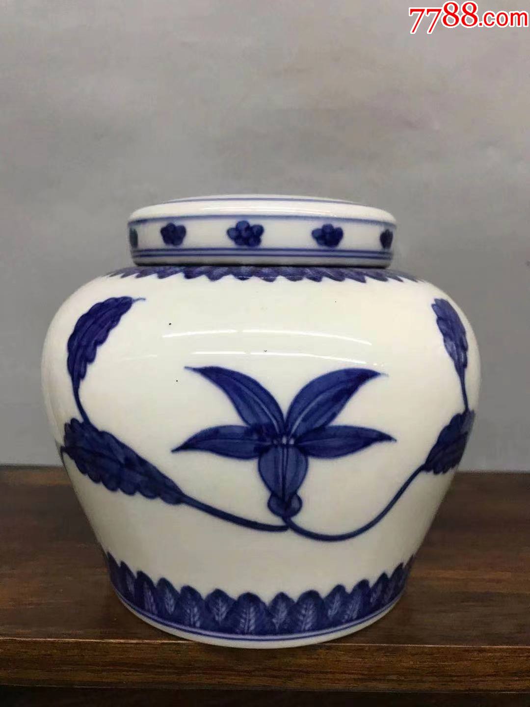明成华青花花卉纹天字罐-价格:898元-se81023002-青花瓷-零售-7788