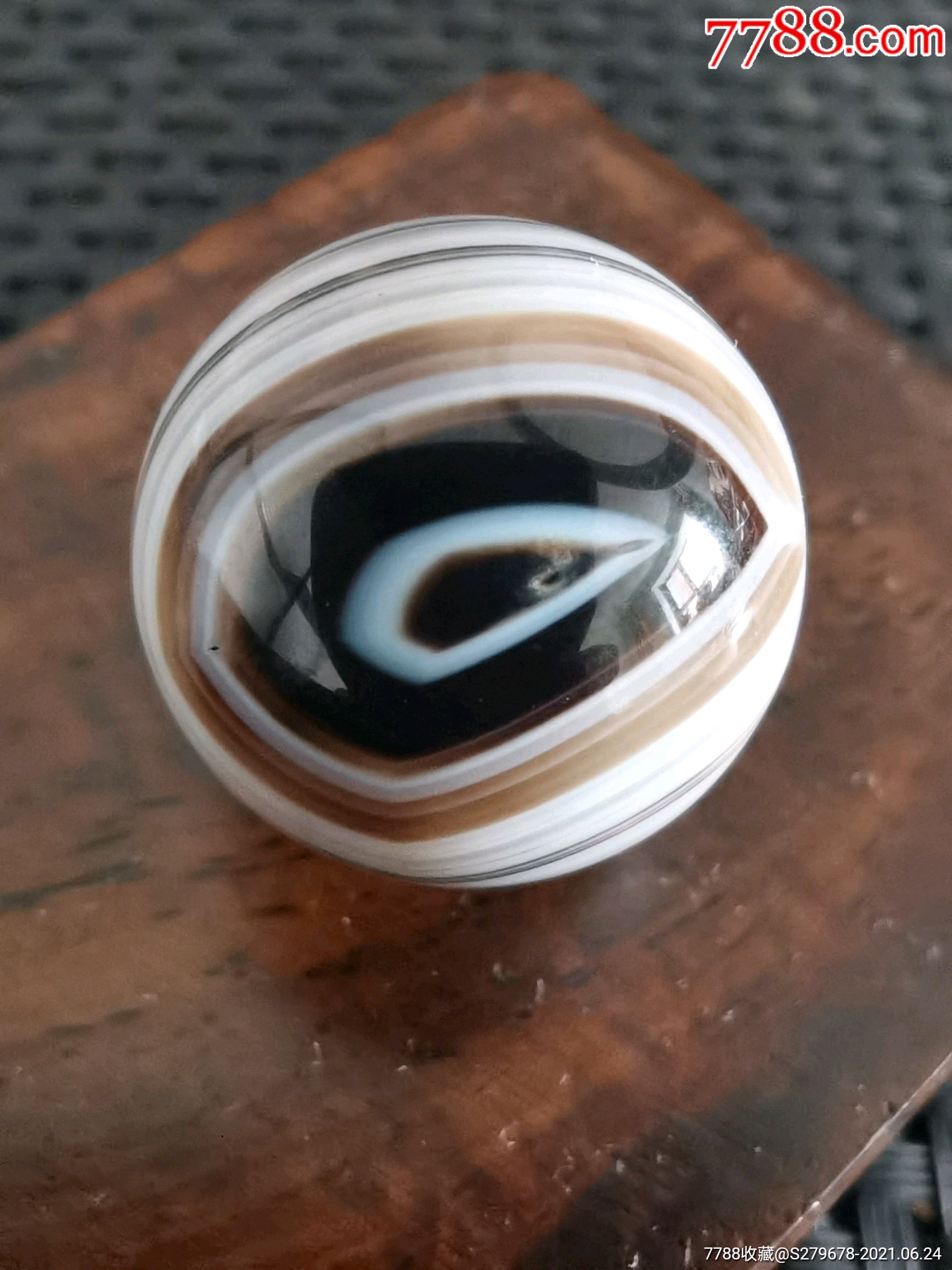 天然缠丝玛瑙天然眼圆珠