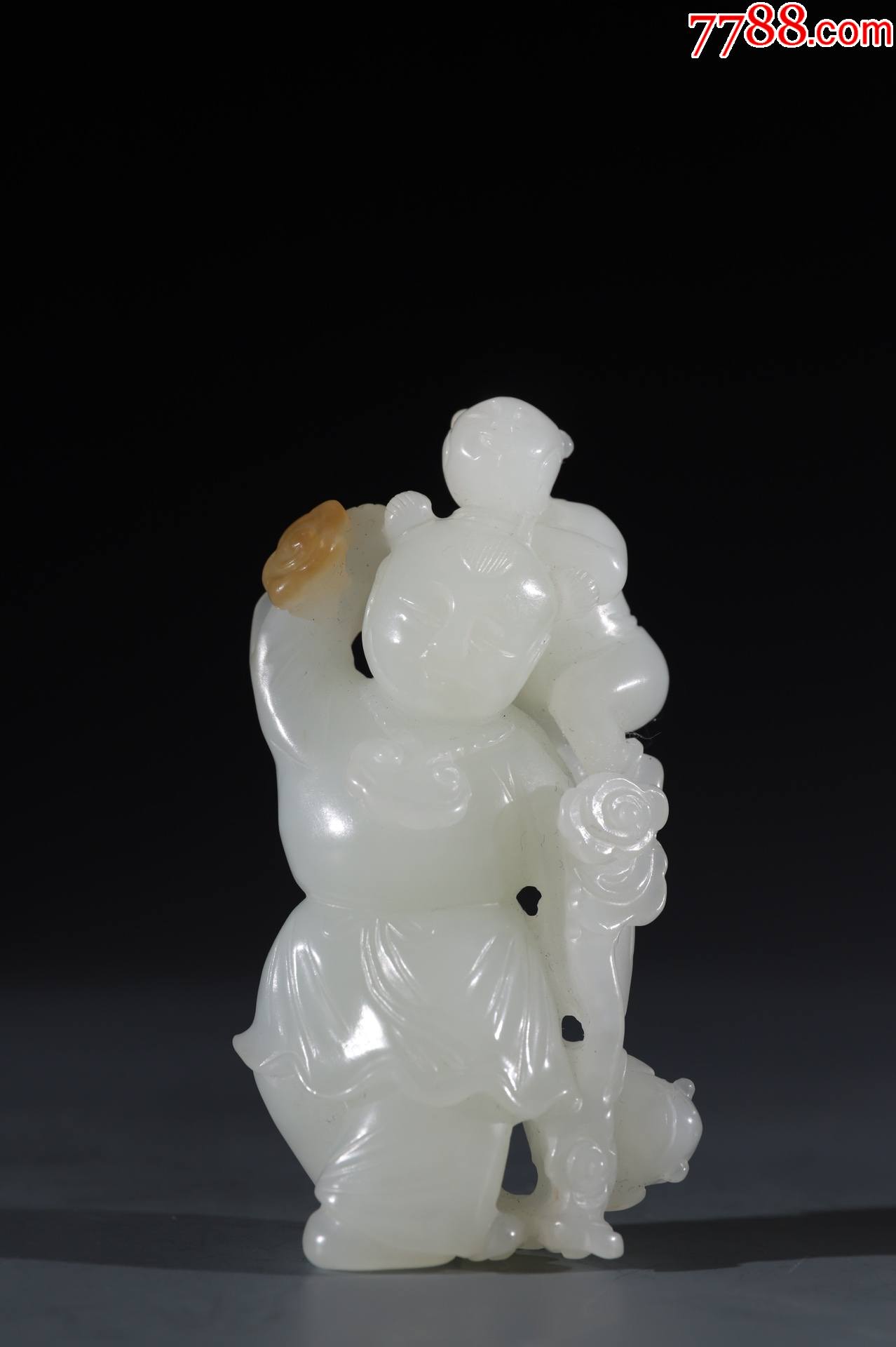 和田玉如意童子摆件