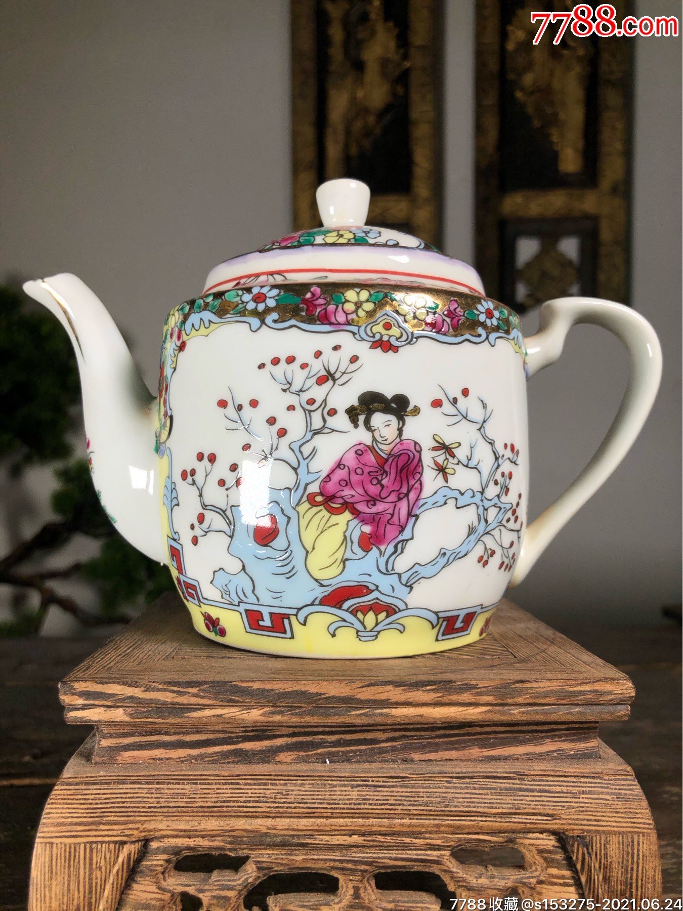 广彩人物茶壶收藏级潜力股手工绘画釉上彩大师级工艺质感一流值得收藏