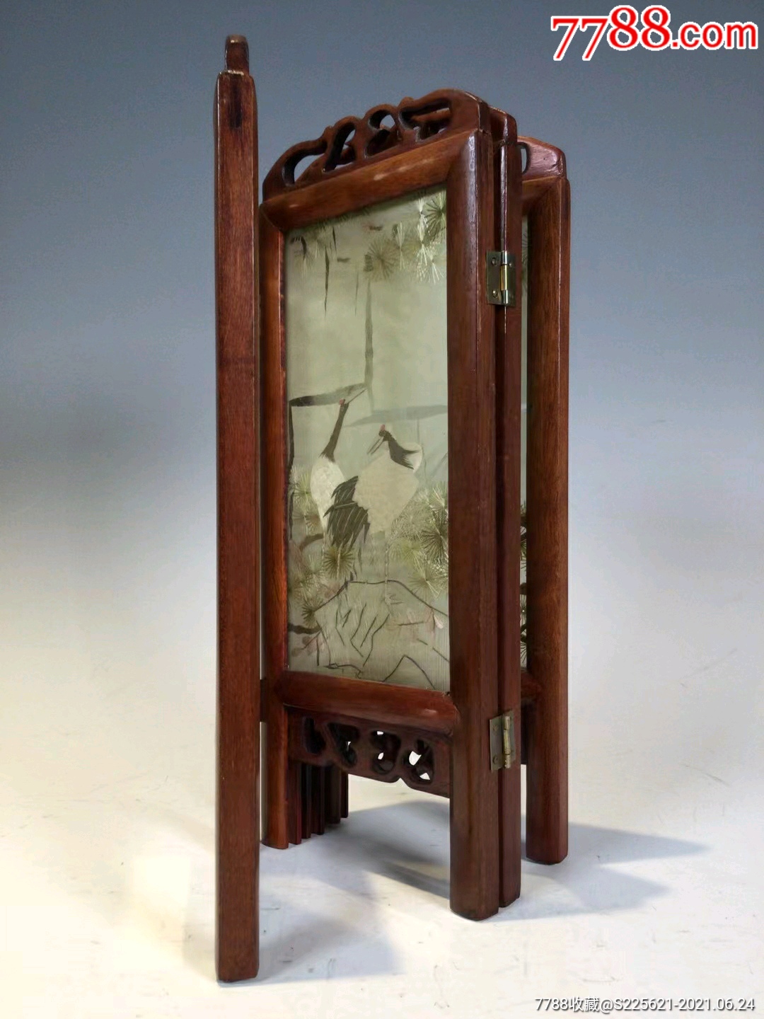 民国花梨木四扇桌屏