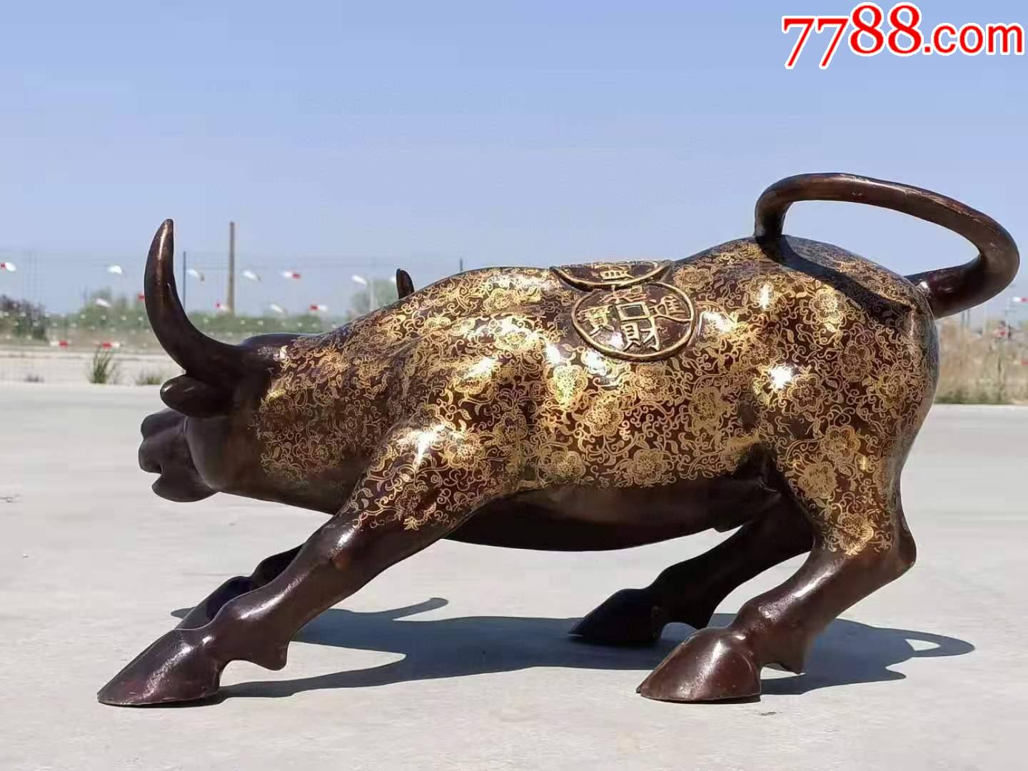 大明宣德年制纯铜招财牛8236;摆件