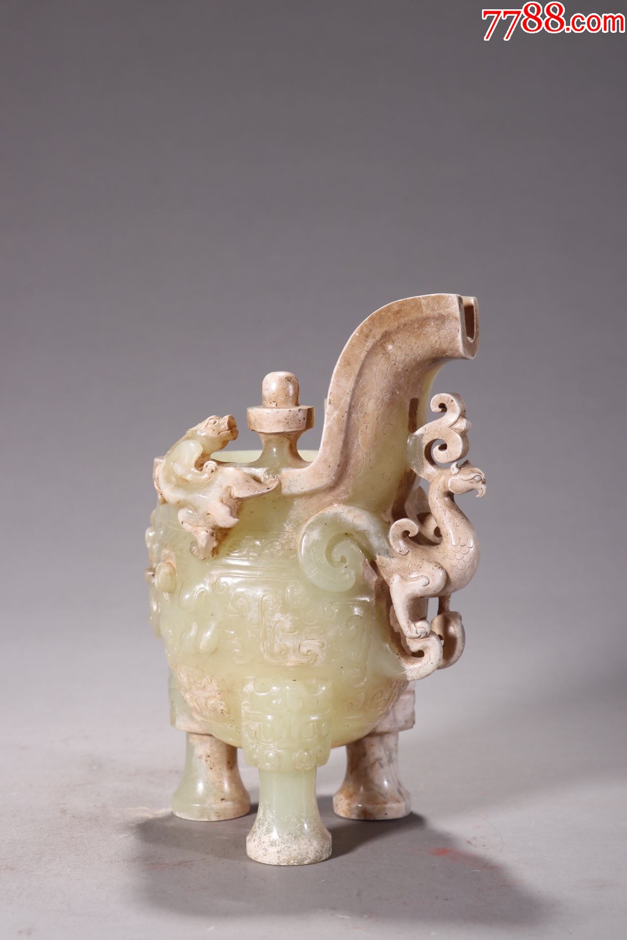 高古玉穿云龙凤纹酒器-其他玉石/玉器-7788陶瓷