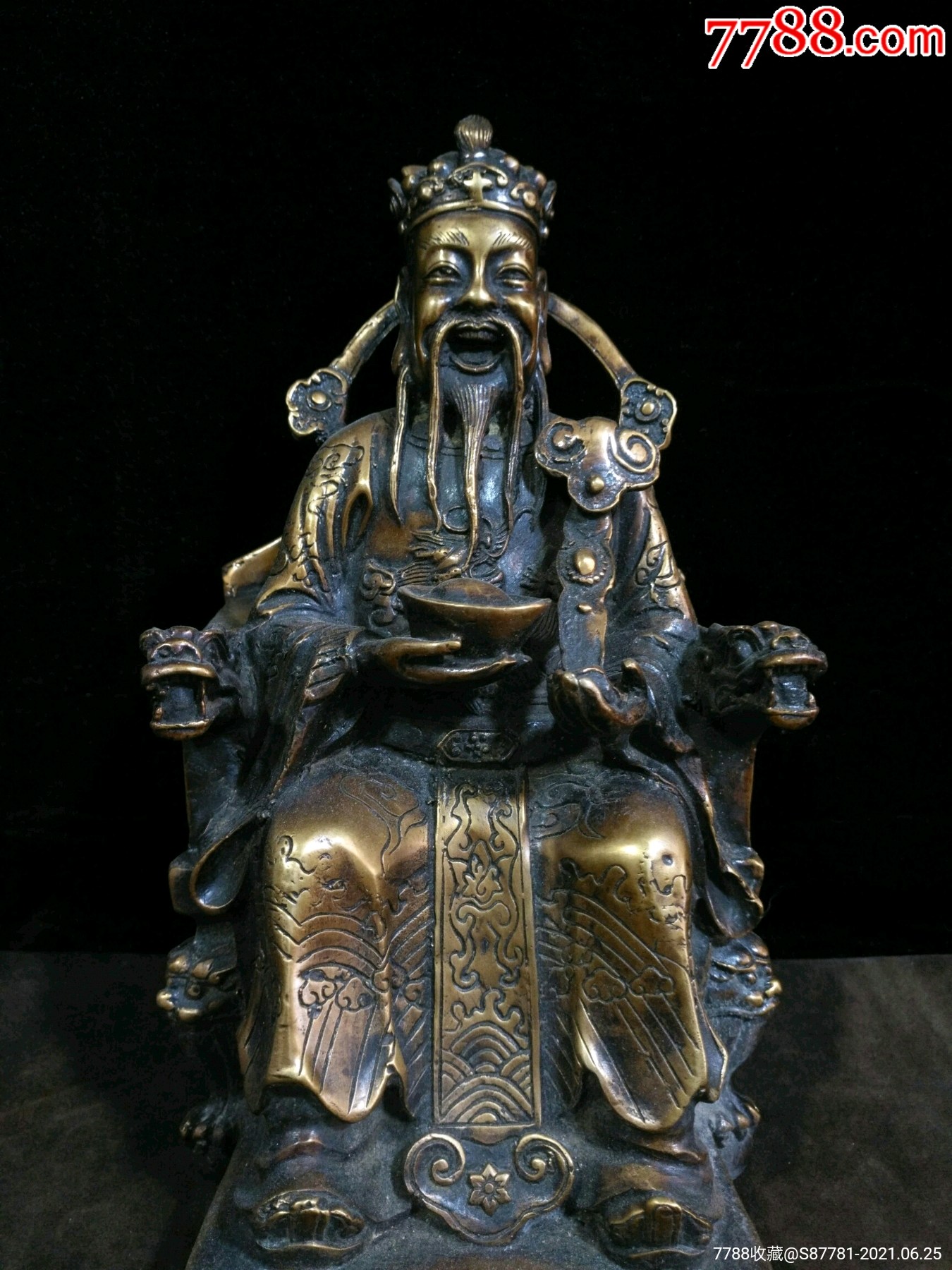 农村收淘老铜胎摆件《财神爷》_铜像/铜佛像_第5张_7788瓷器