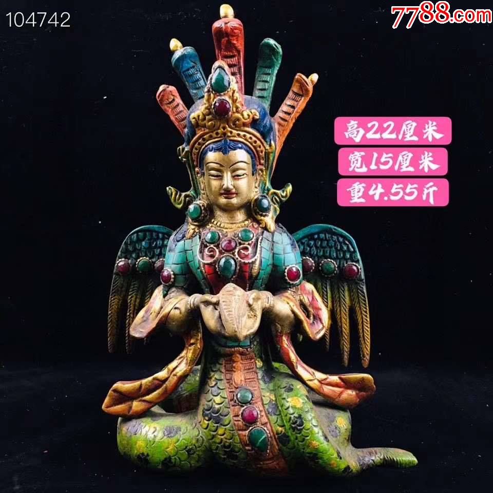 纯铜彩绘龙树菩萨摆件_铜像/铜佛像_图片鉴别_收藏价值_7788和田玉