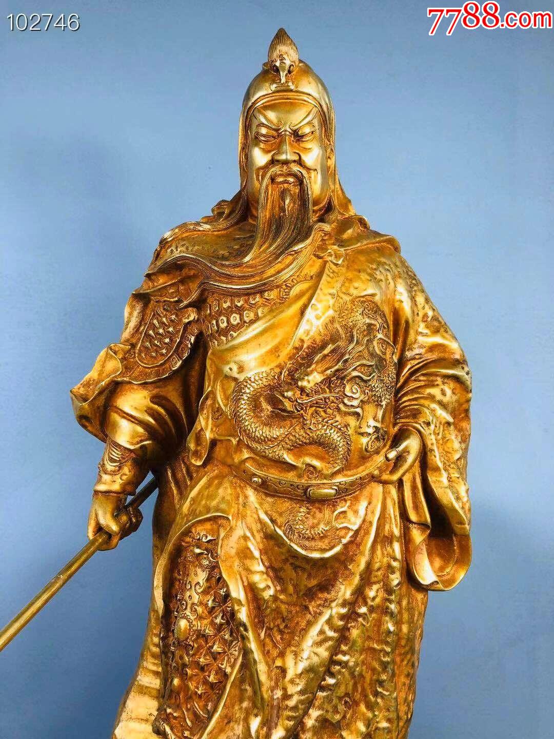 纯手工鎏真金关公像