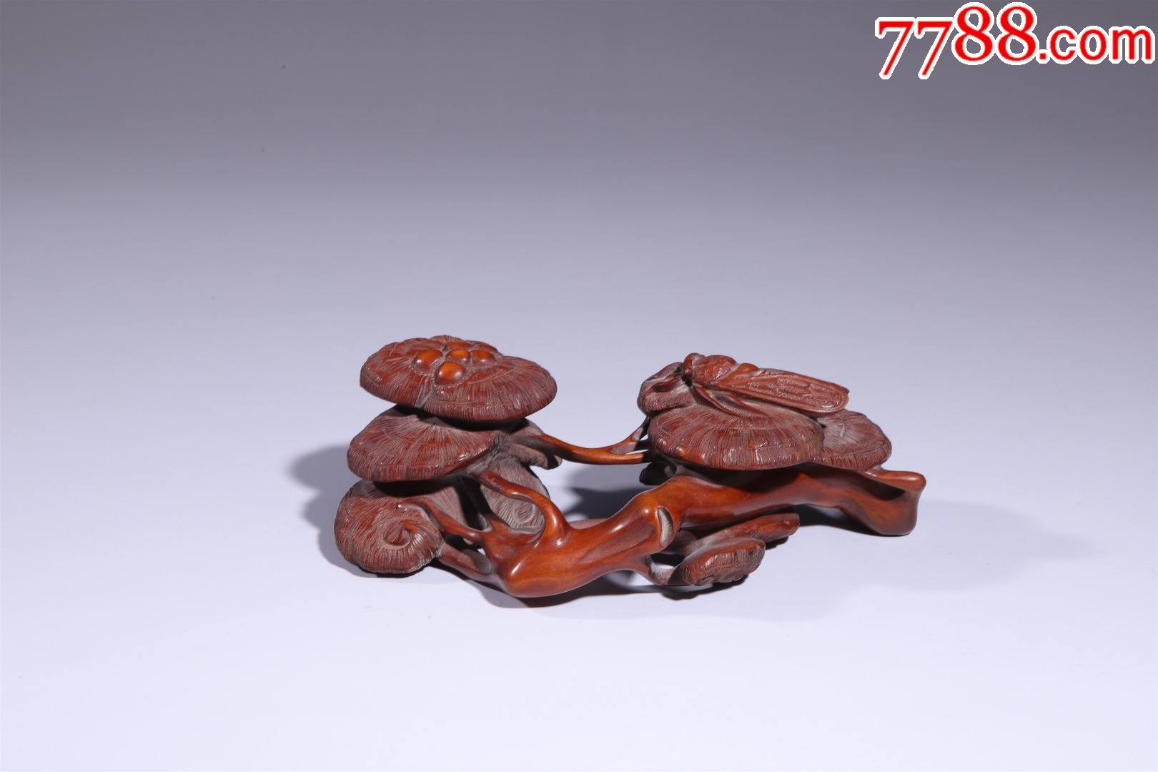 黄杨木雕灵芝笔搁a111s6f