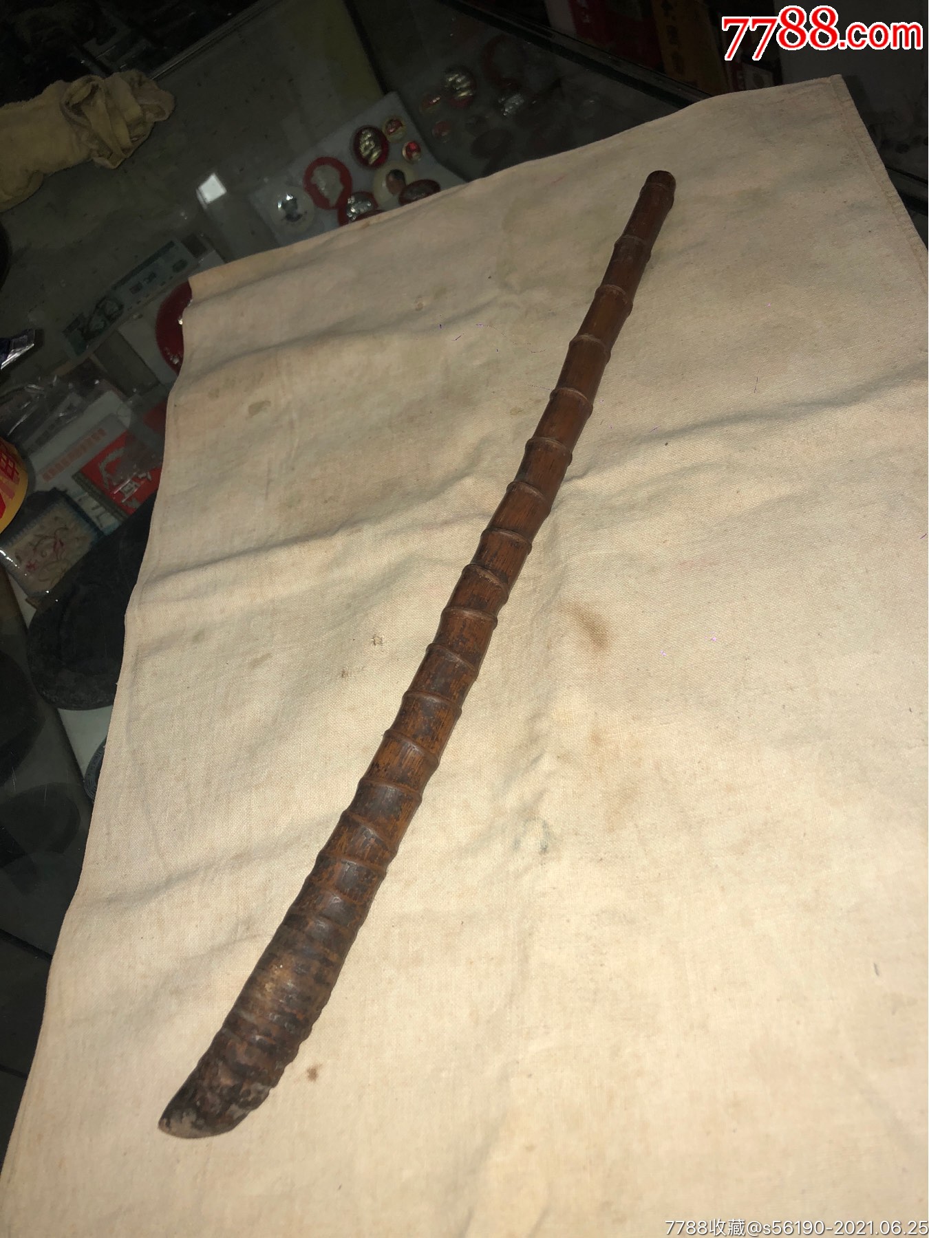 罗汉竹根雕烟杆特大号民俗