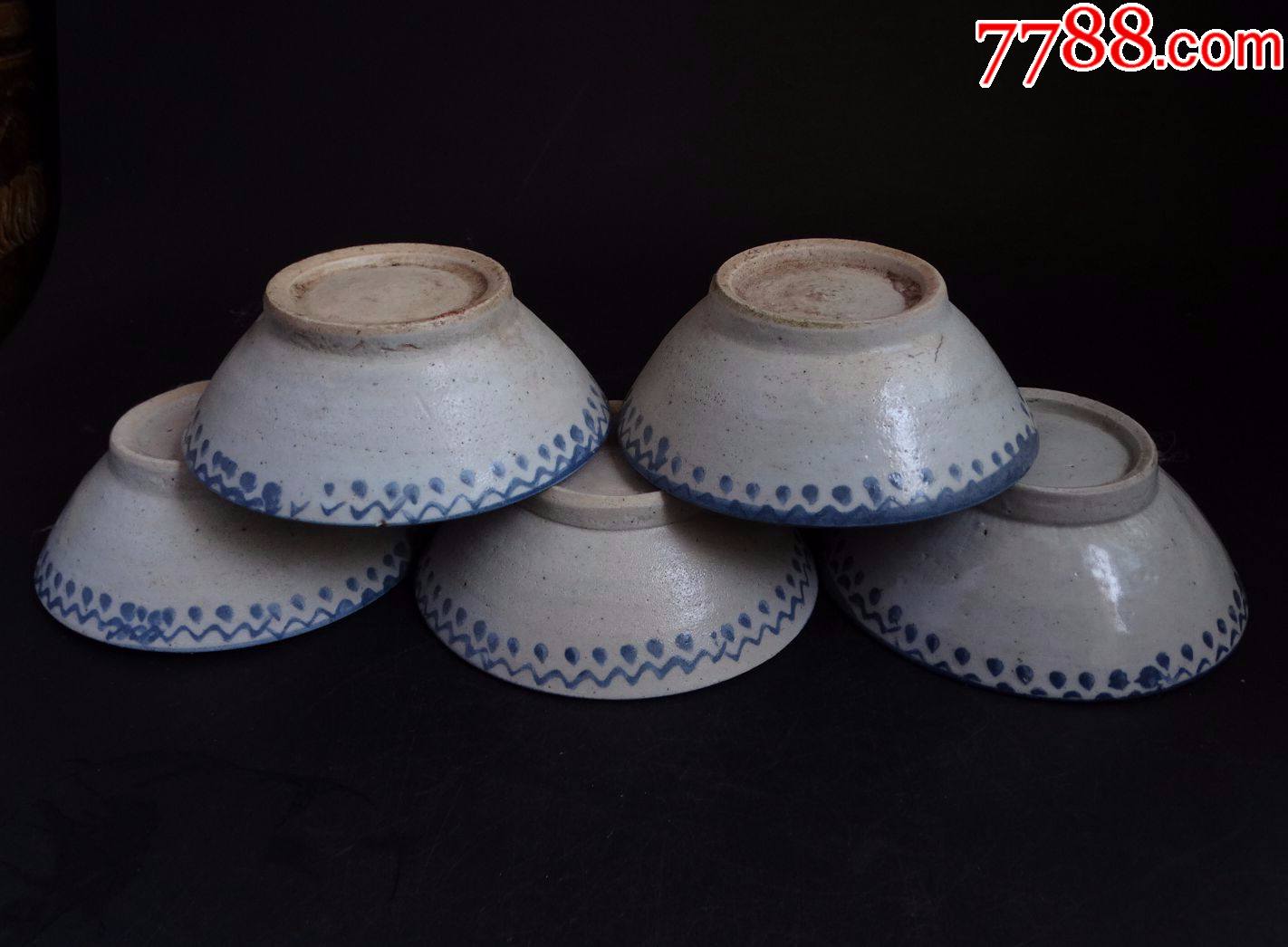 1331古玩古董老货真品包真包老包退包鉴定清代民国青花碗5只合售