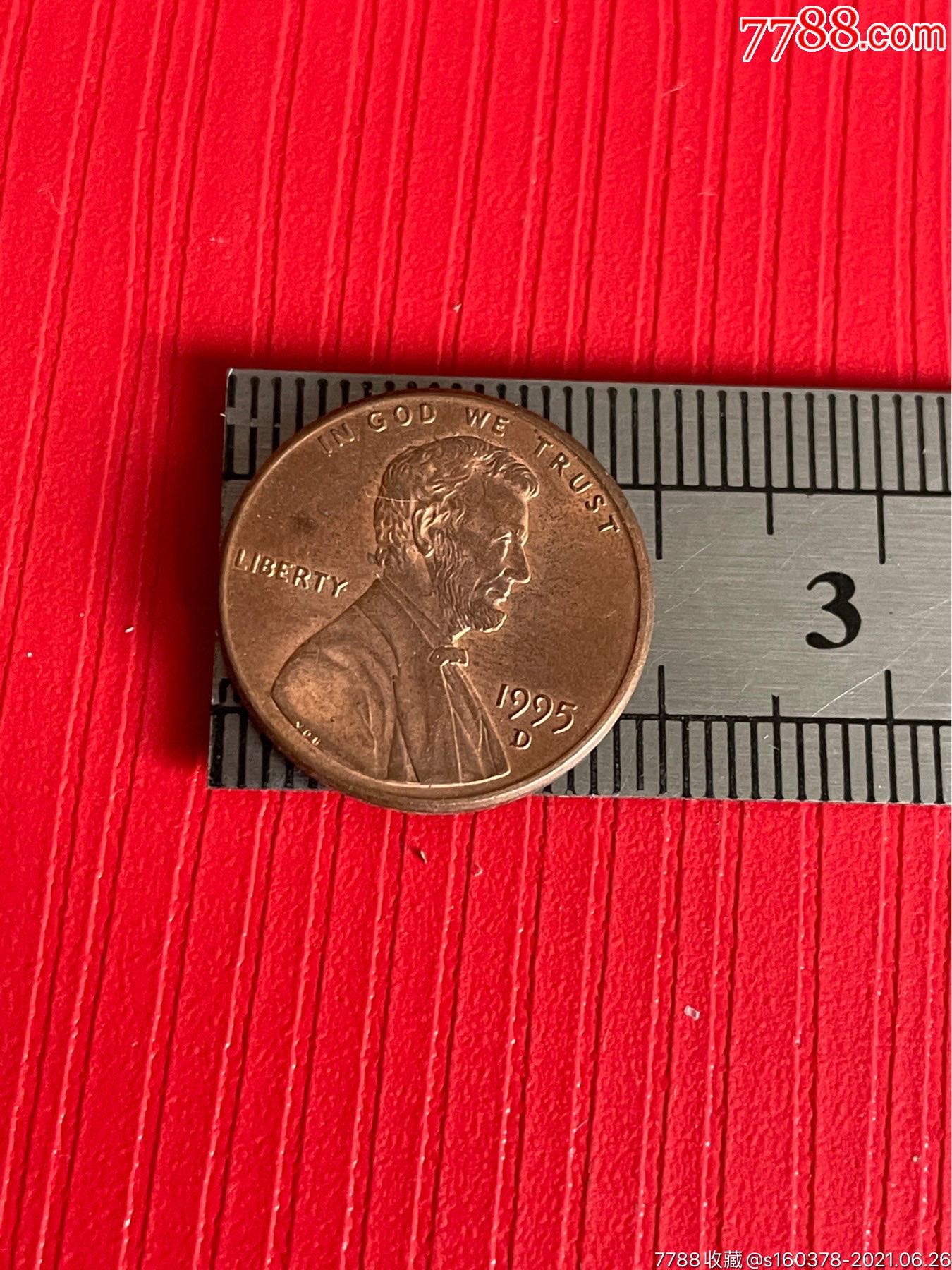 1995年美国1美分硬币外国硬币美国硬币林肯