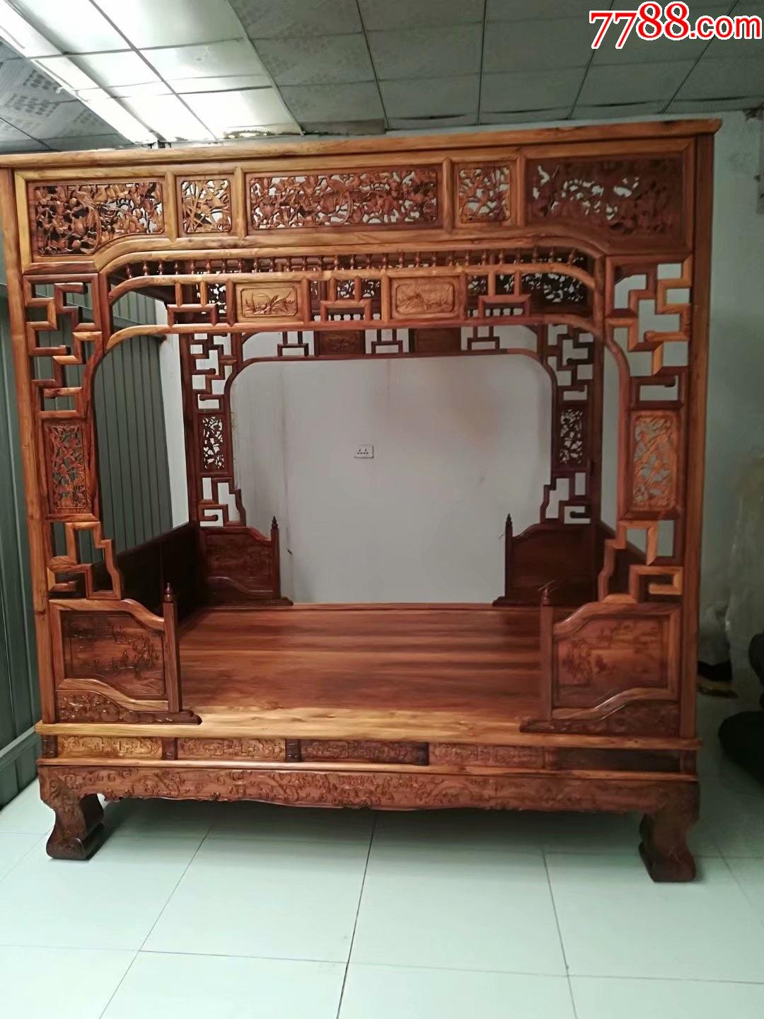 古董木艺老家具清代黄花梨架子床_价格78800元_第1张_7788商城__七七