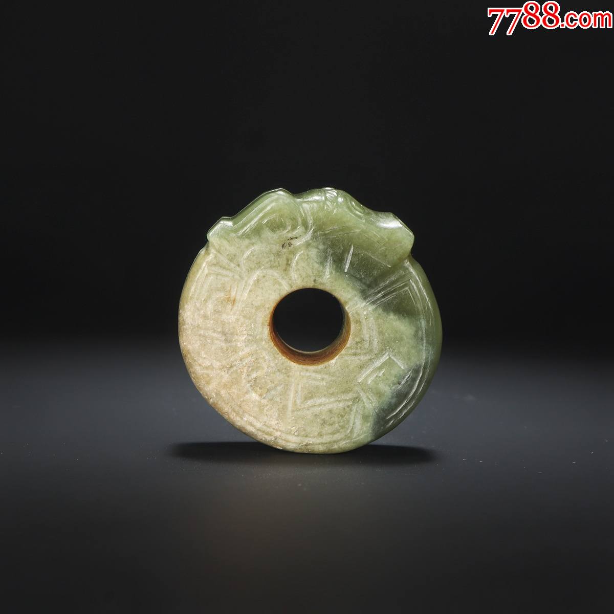 商晚期老新疆和田玉籽料籽玉青白玉受沁玉龙形珮挂件高古玉老玉