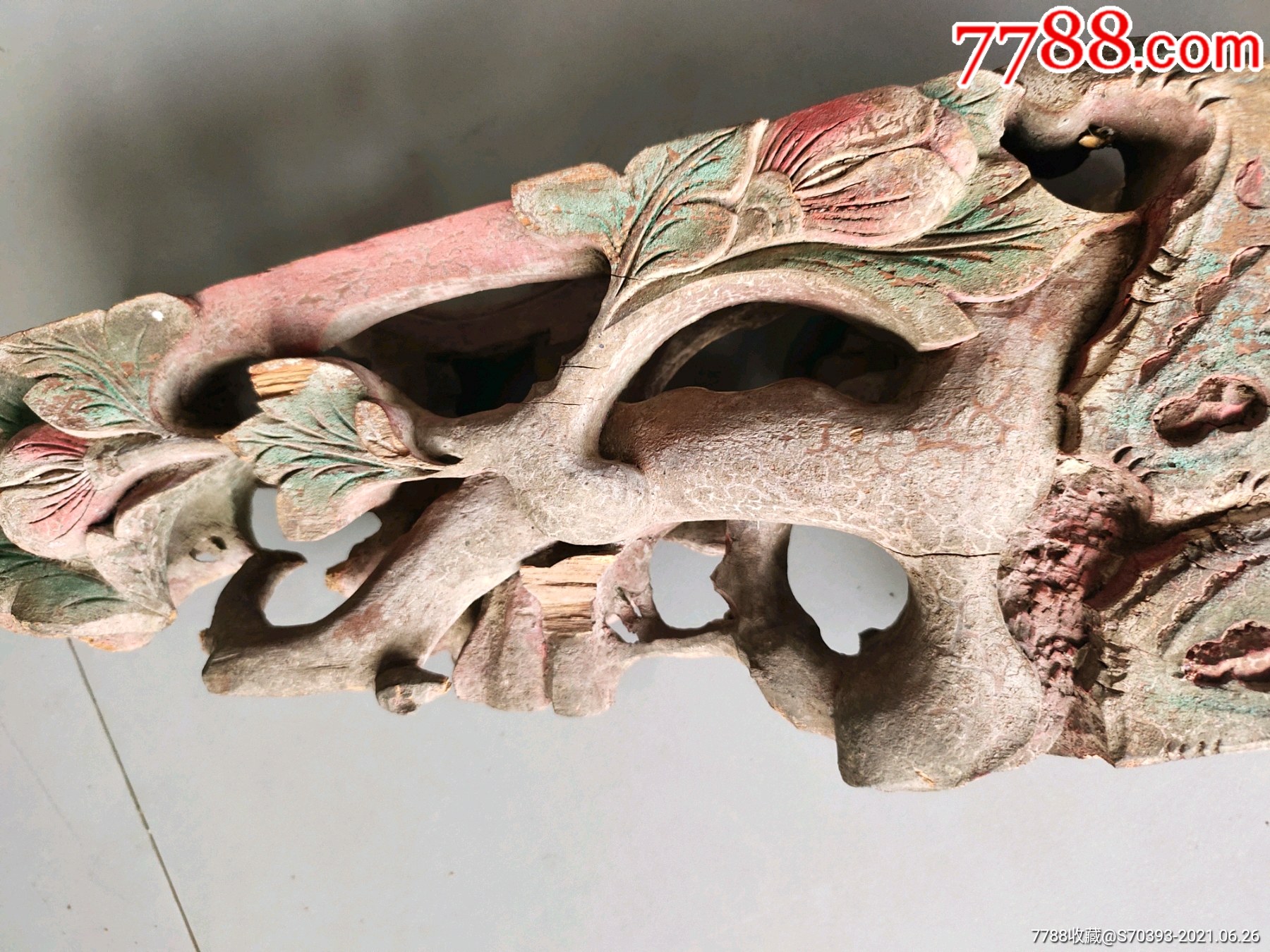 清代木雕凤凰角花雀替梁托,少见最小号