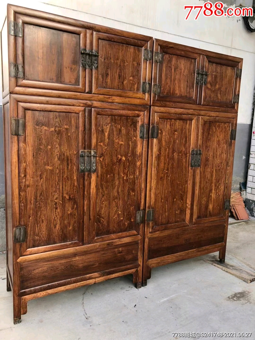 古董传世海南黄花梨顶箱柜