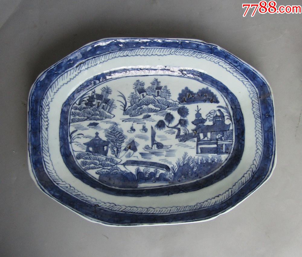 清乾隆外销瓷青花大盘