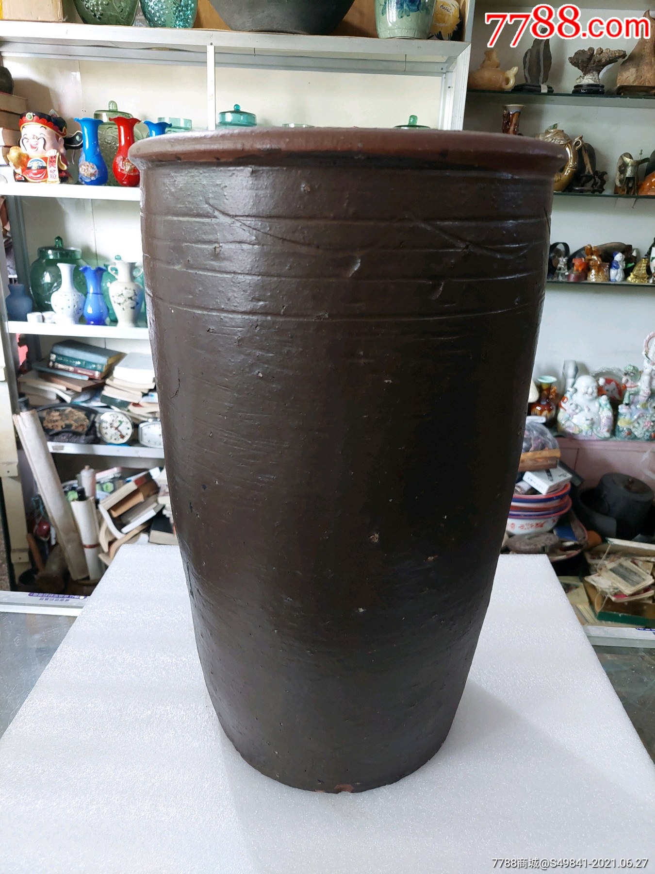 朝鲜百年老陶瓷缸民俗品