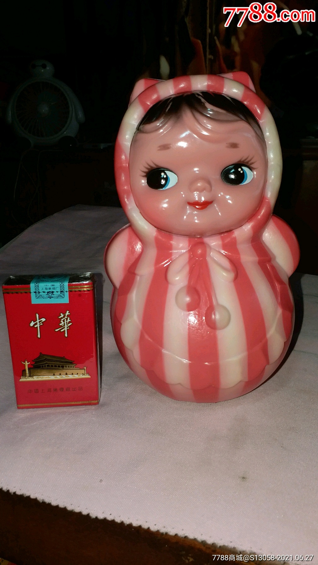 稀少好品红猫不倒翁娃娃找不回童年那就留住童年的玩具吧