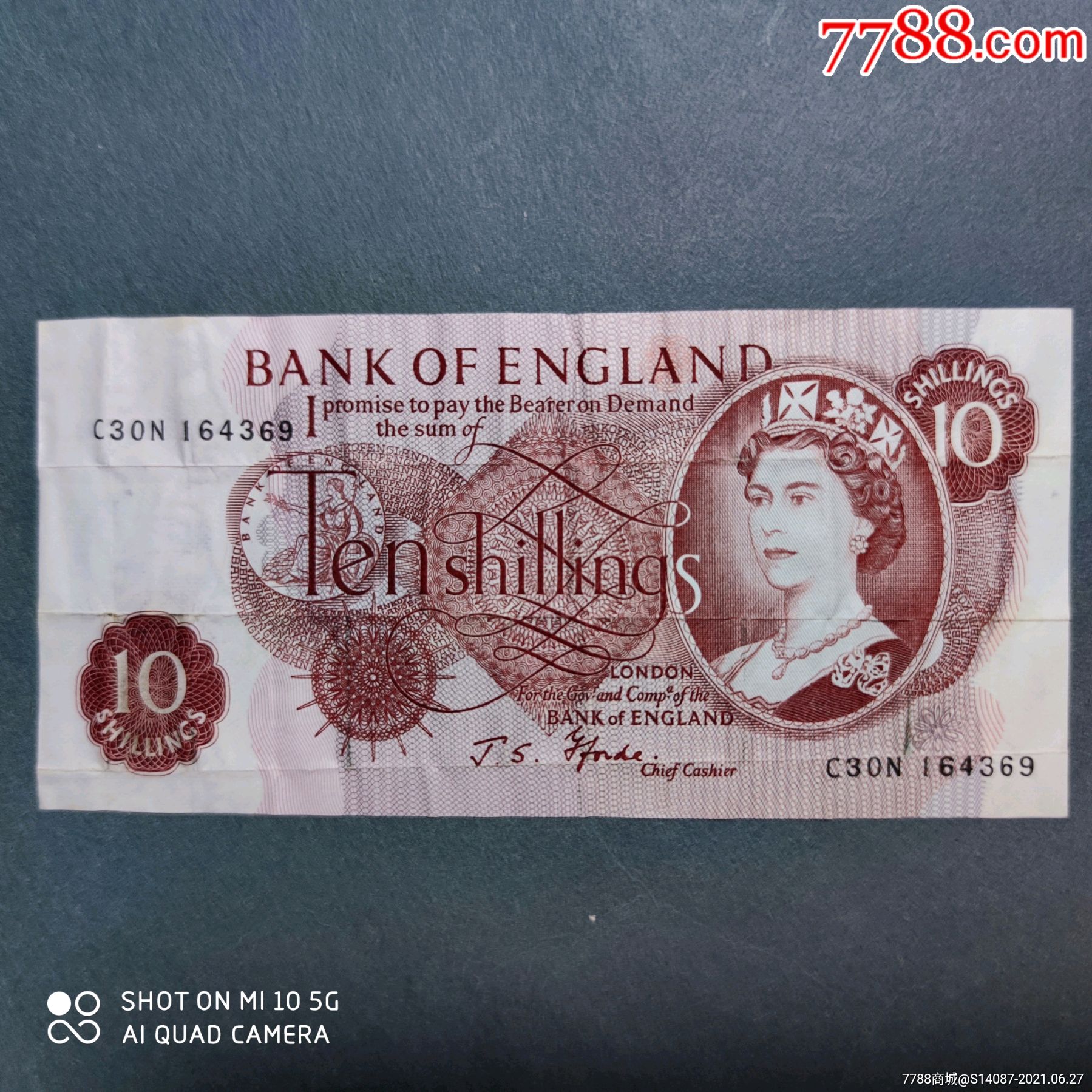 外国纸币～英国10先令