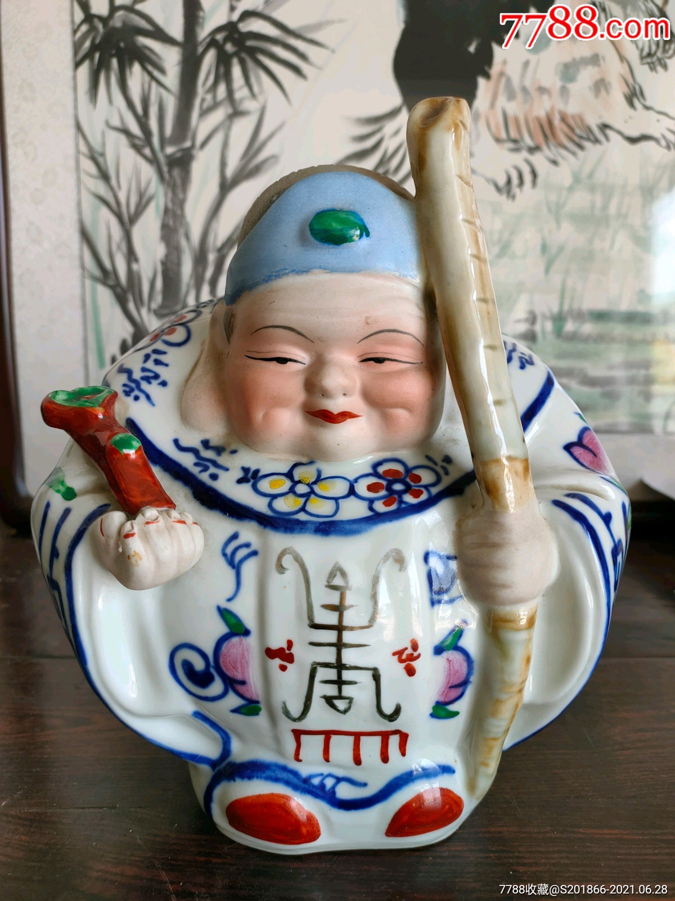 七八十年代寿星婆瓷摆件