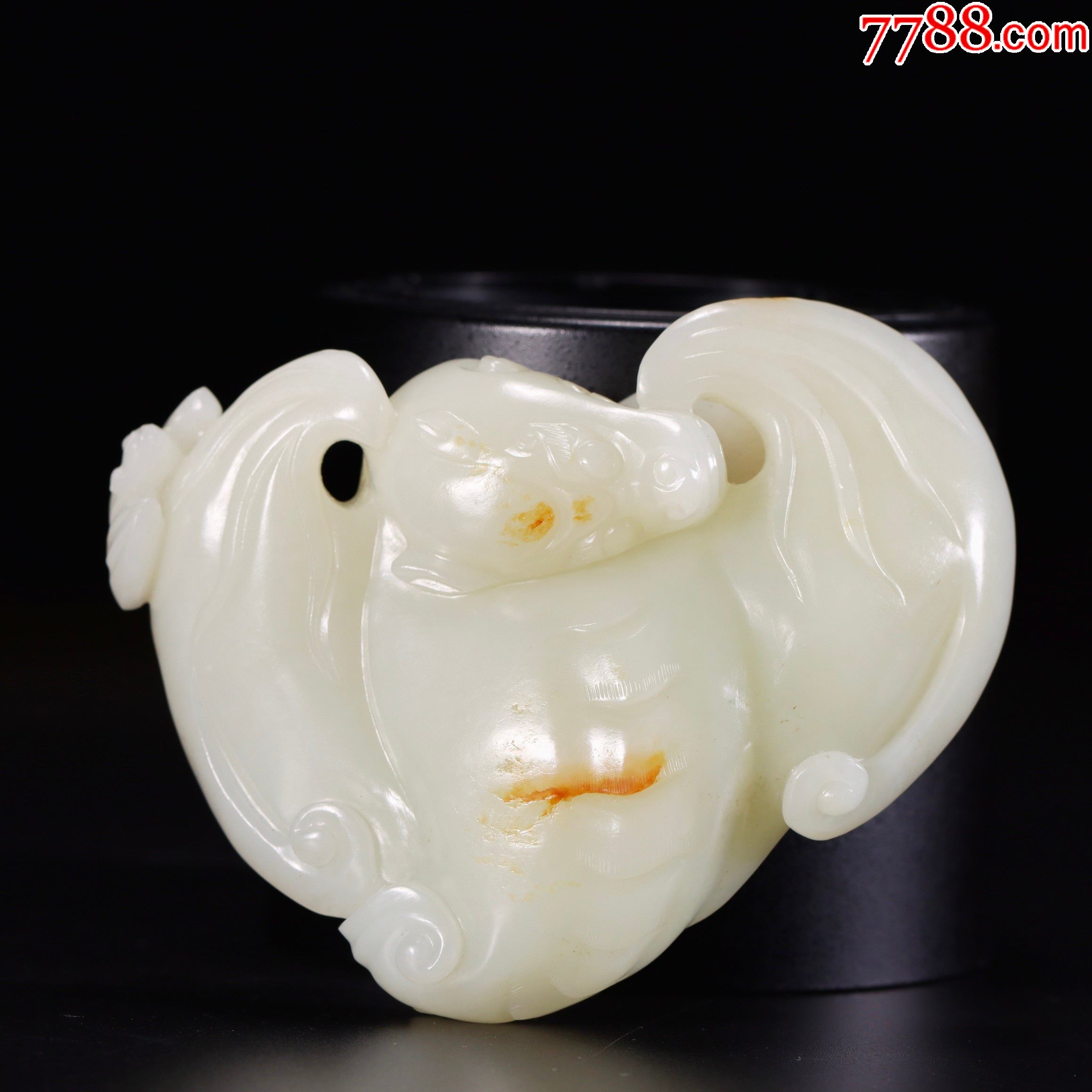 和田玉福寿双全葫芦蝙蝠把件