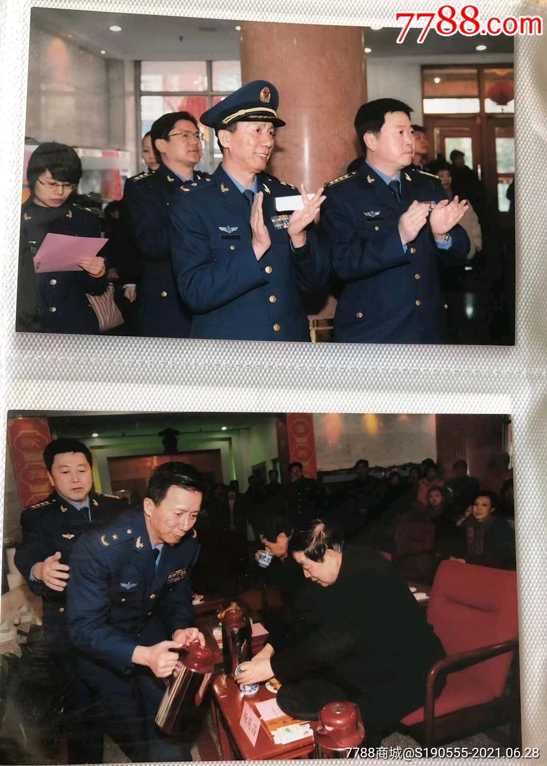 空军首长观看演出,合影老照片一册37枚,原空军副司令王定烈,刘志田