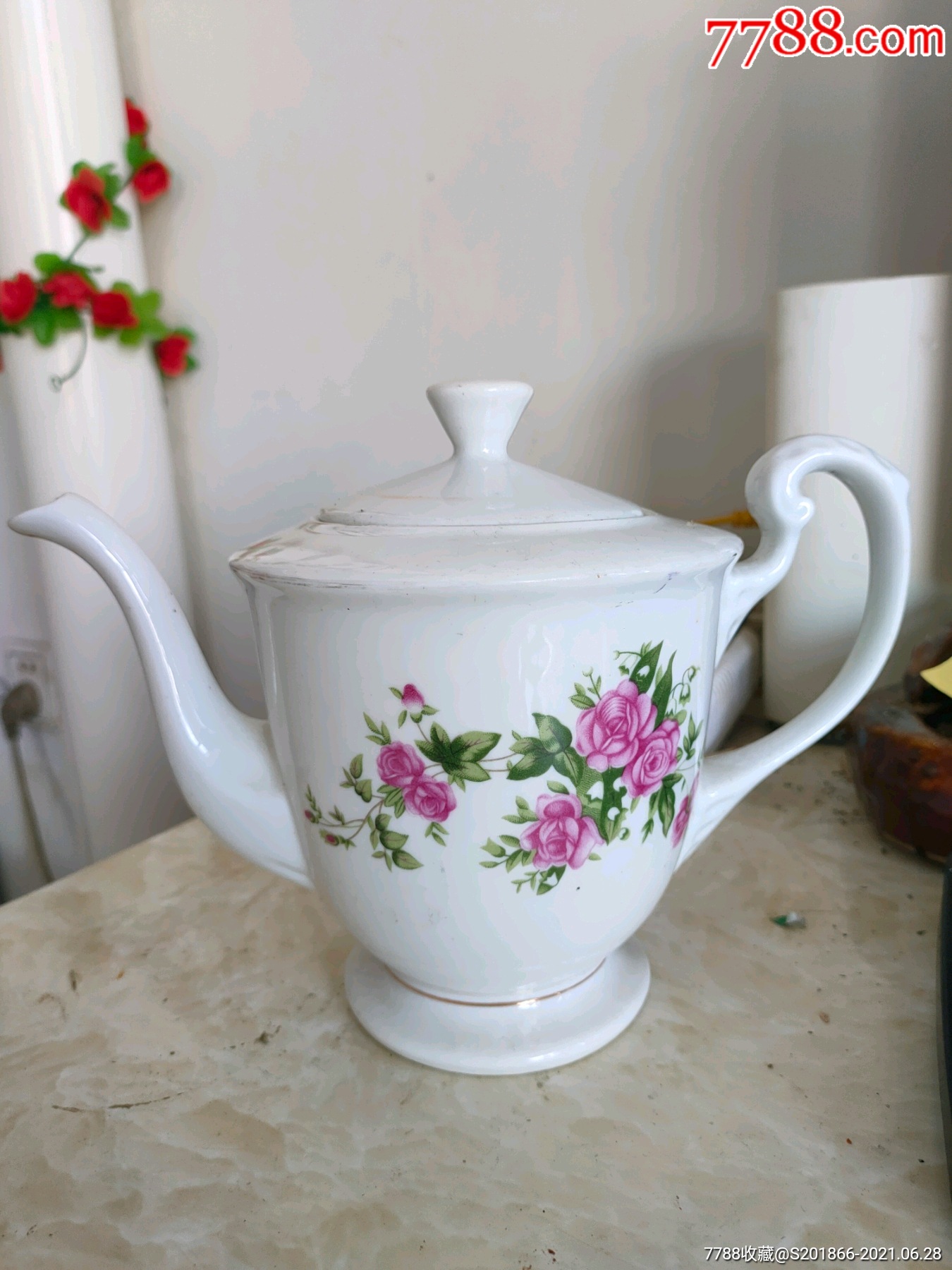 567的宣化二瓷老奖杯壶瓷质好