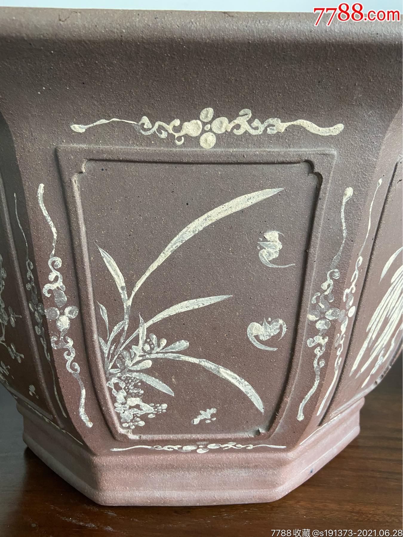 清代早期紫砂花盆值钱图片